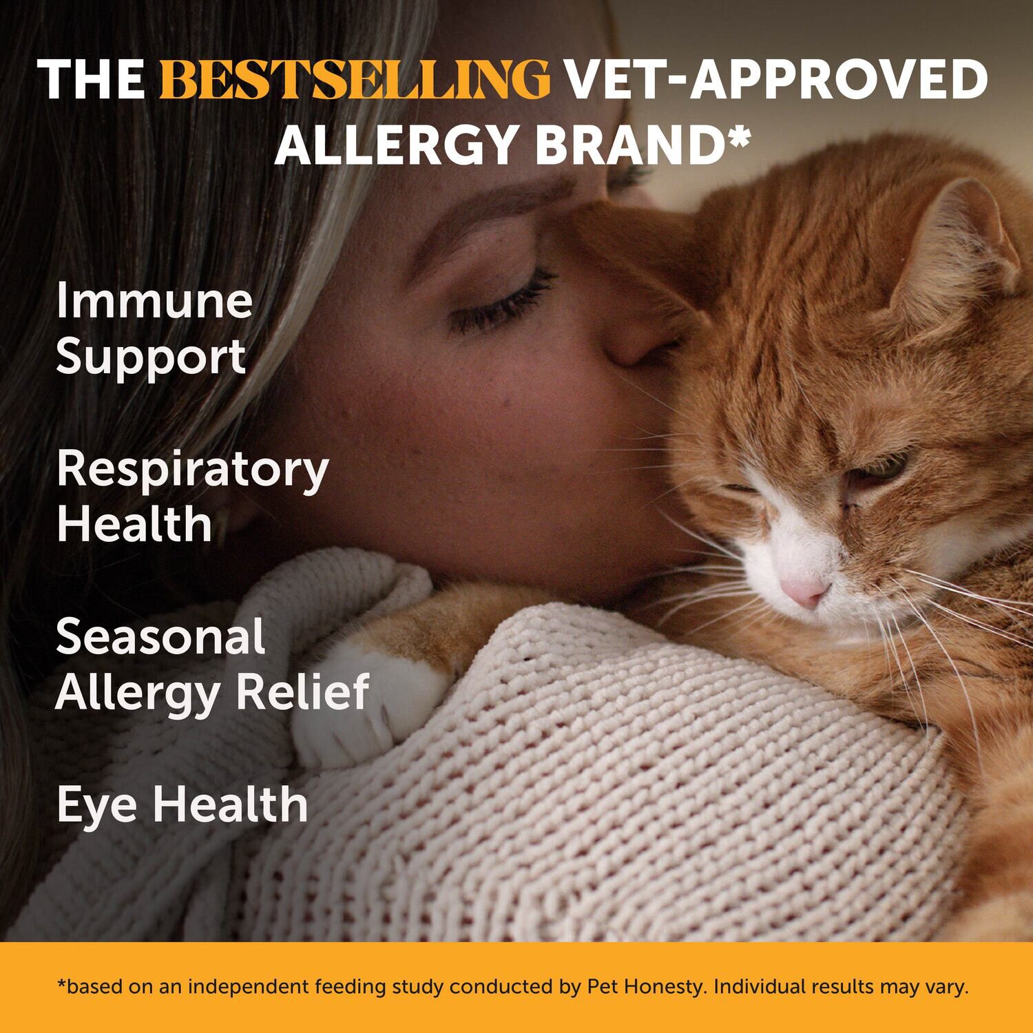 Pet Honesty Dual Texture Chicken Flavored Immune Support Lysine &ndash; Allergy Relief Chew Cat Supplement, 3.7-Oz Pouch