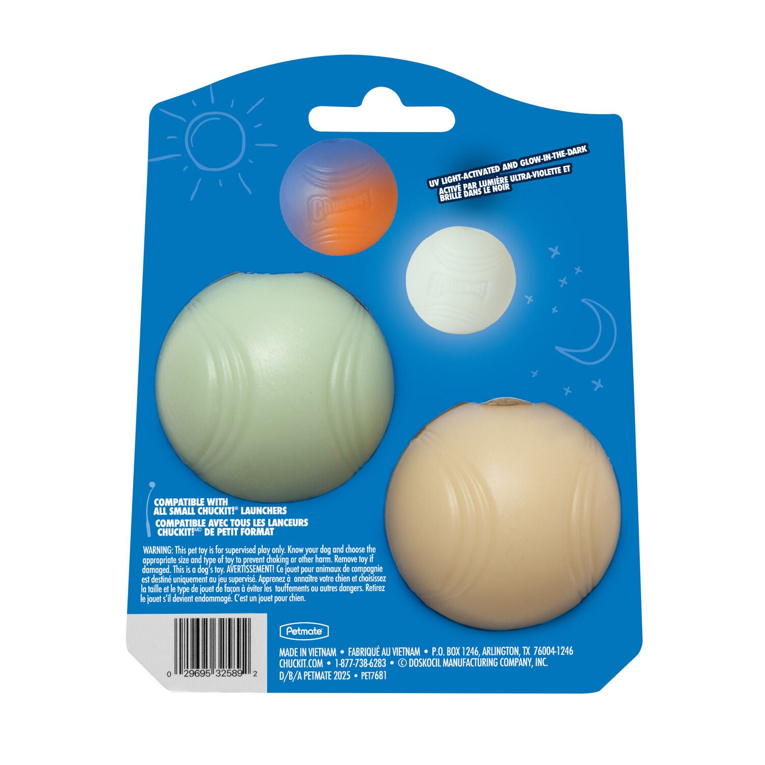 Chuckit! Color Changing Glow In The Dark Ball Dog Toy, National Fetch Day Collection, Large, 1-Each