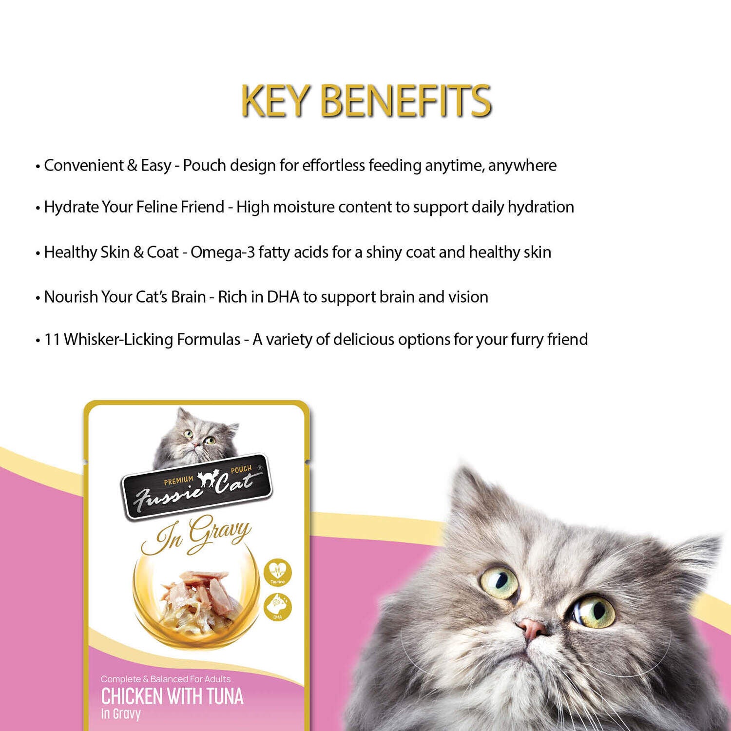 Fussie Cat Premium Chicken With Tuna In Gravy Wet Cat Food, 2.47Oz