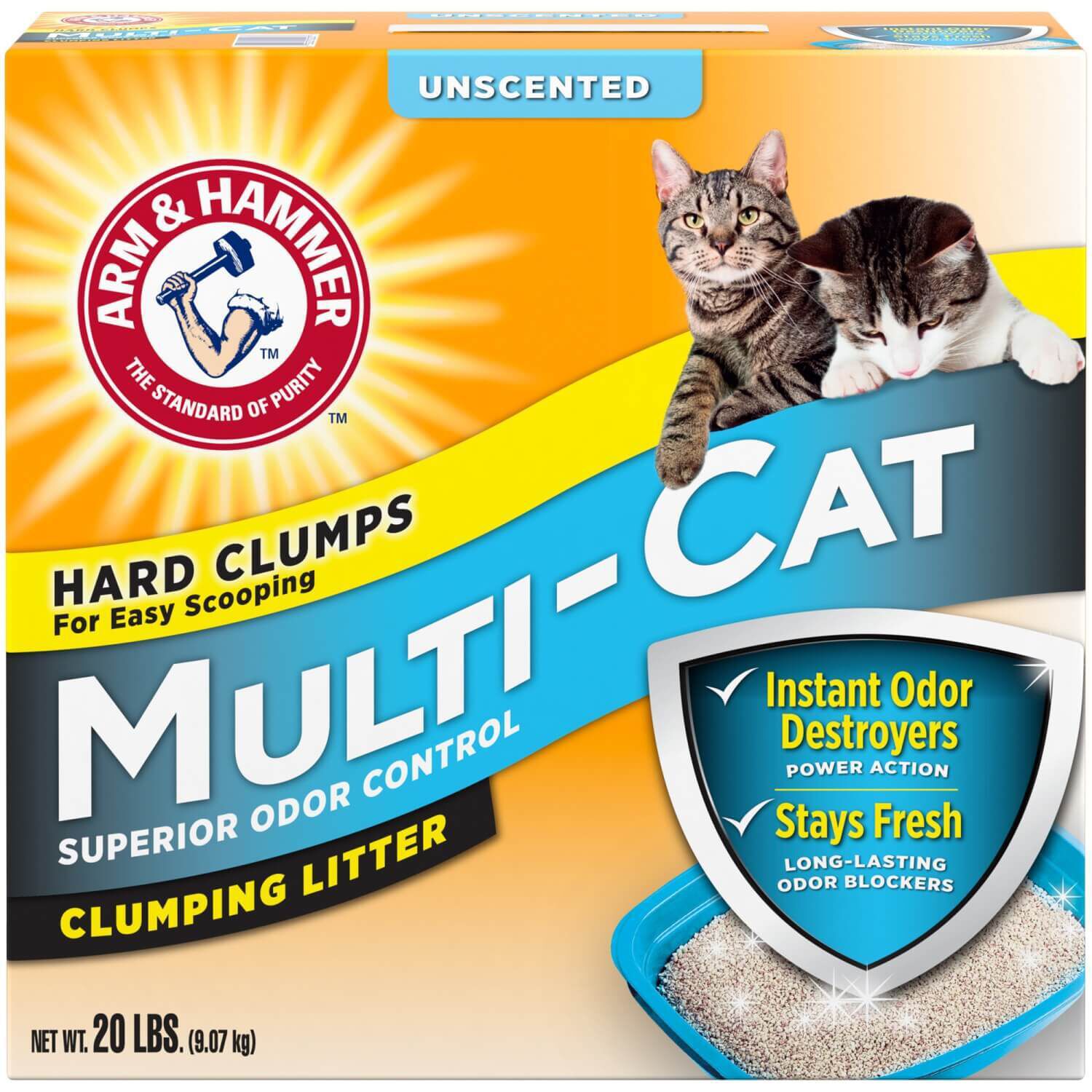 Arm & Hammer Multi-Cat Unscented Clumping Cat Litter