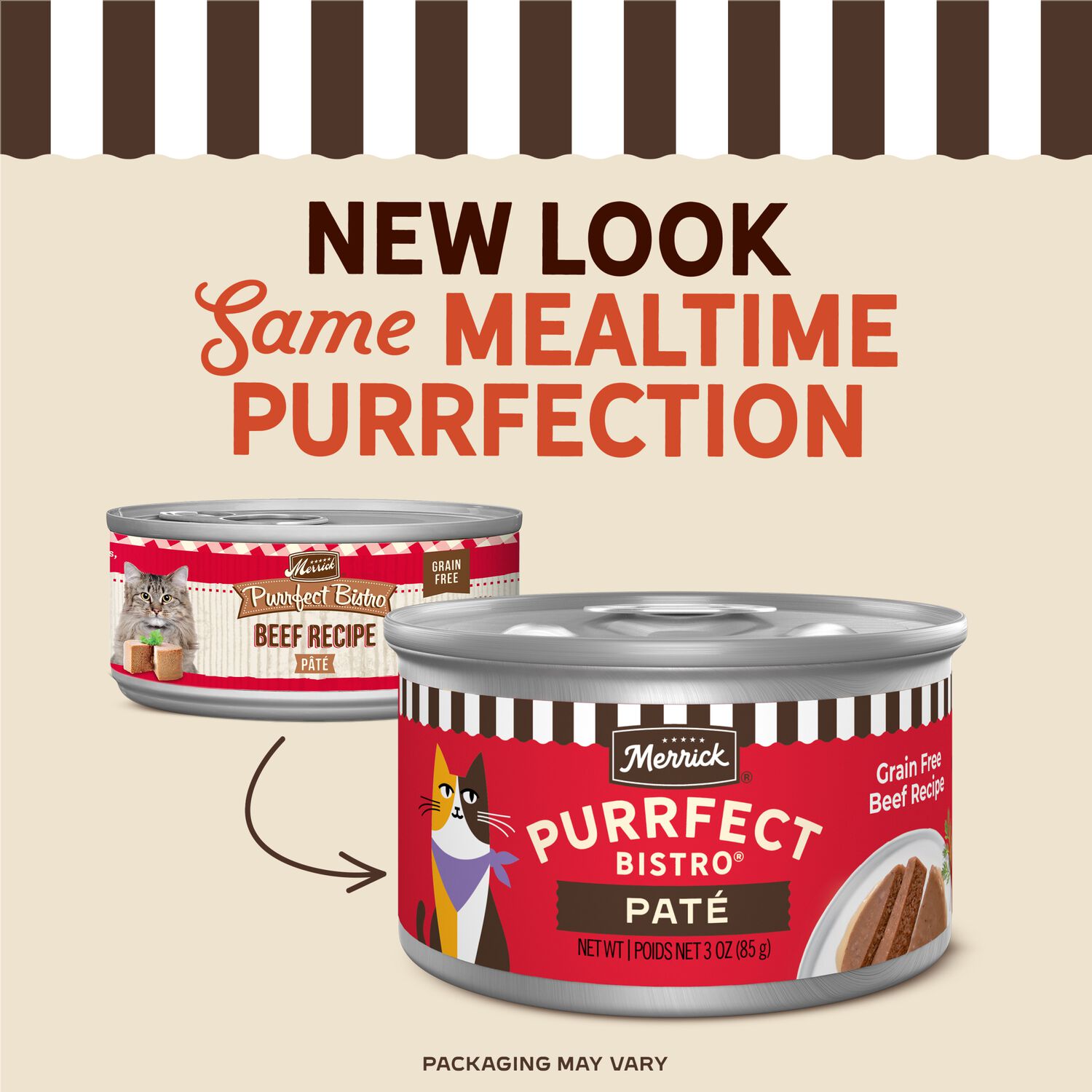Merrick Purrfect Bistro Grain-Free Premium Pate Adult Wet Cat Food, Beef Recipe, 3-Oz Can