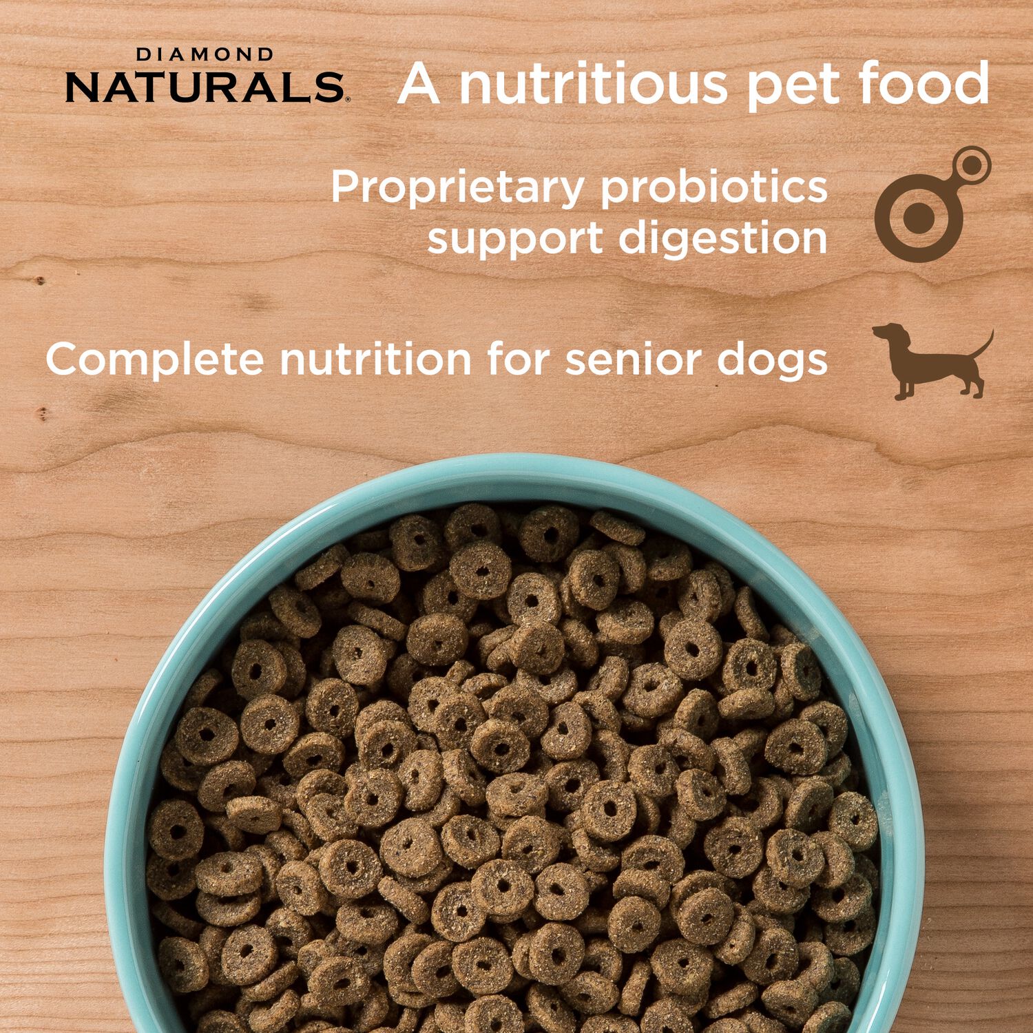 Diamond Naturals Senior Dog Chicken, Egg & Oatmeal Formula Dry Dog Food, 35 Lb.