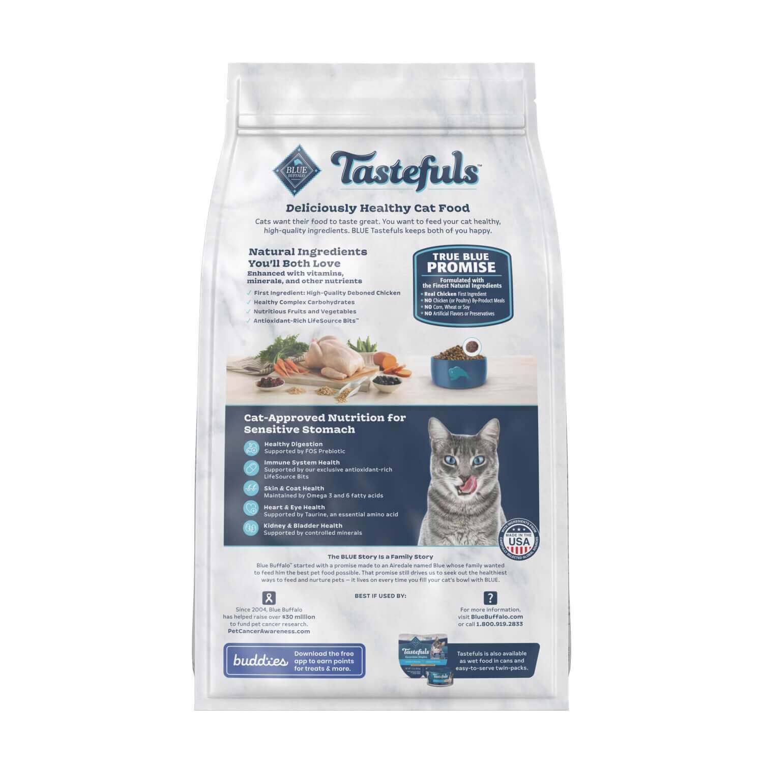 Blue Buffalo Tastefuls Sensitive Stomach Chicken & Brown Rice Recipe Adult Dry Cat Food