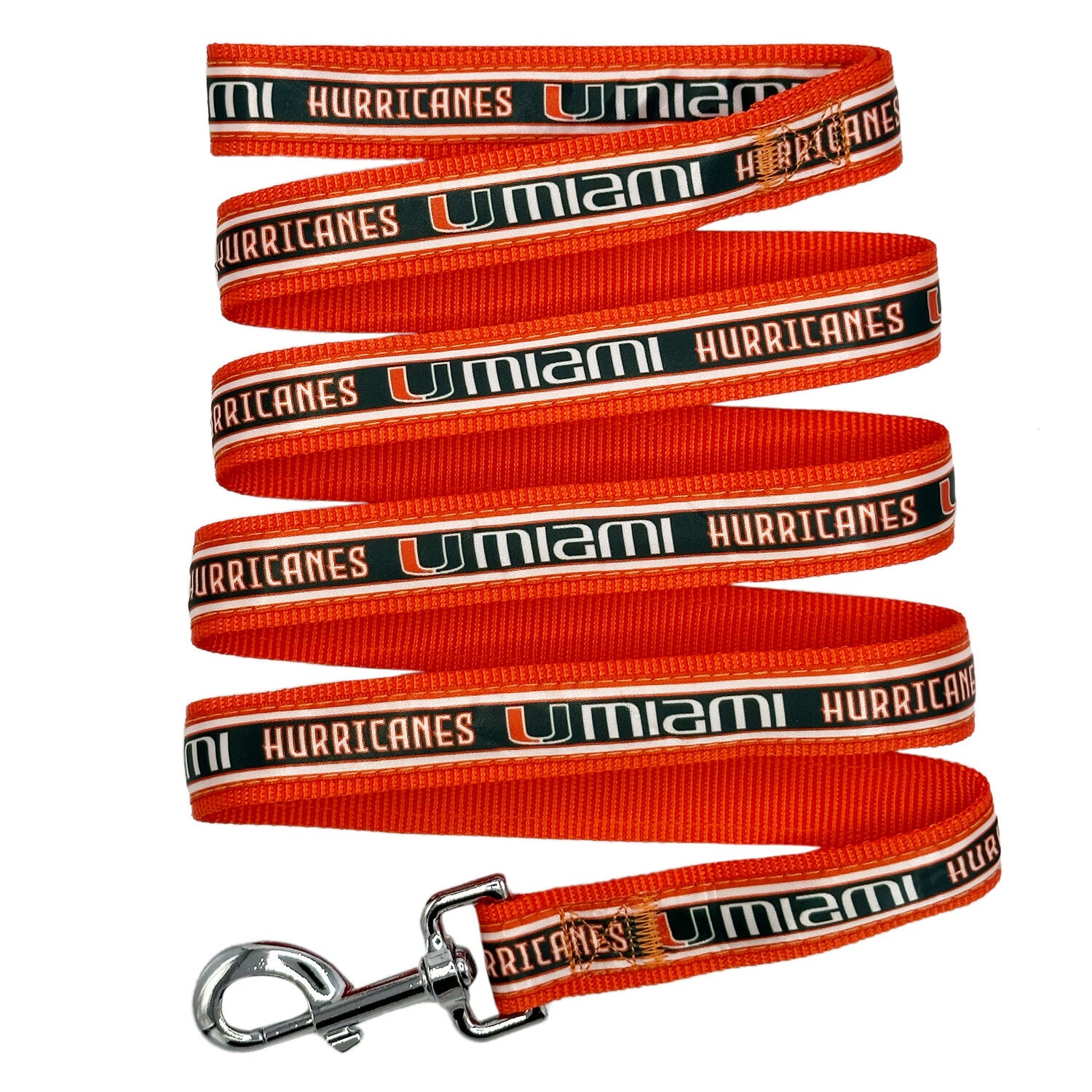 Pets First Ncaa University Of Miami Hurricanes Satin Dog Leash