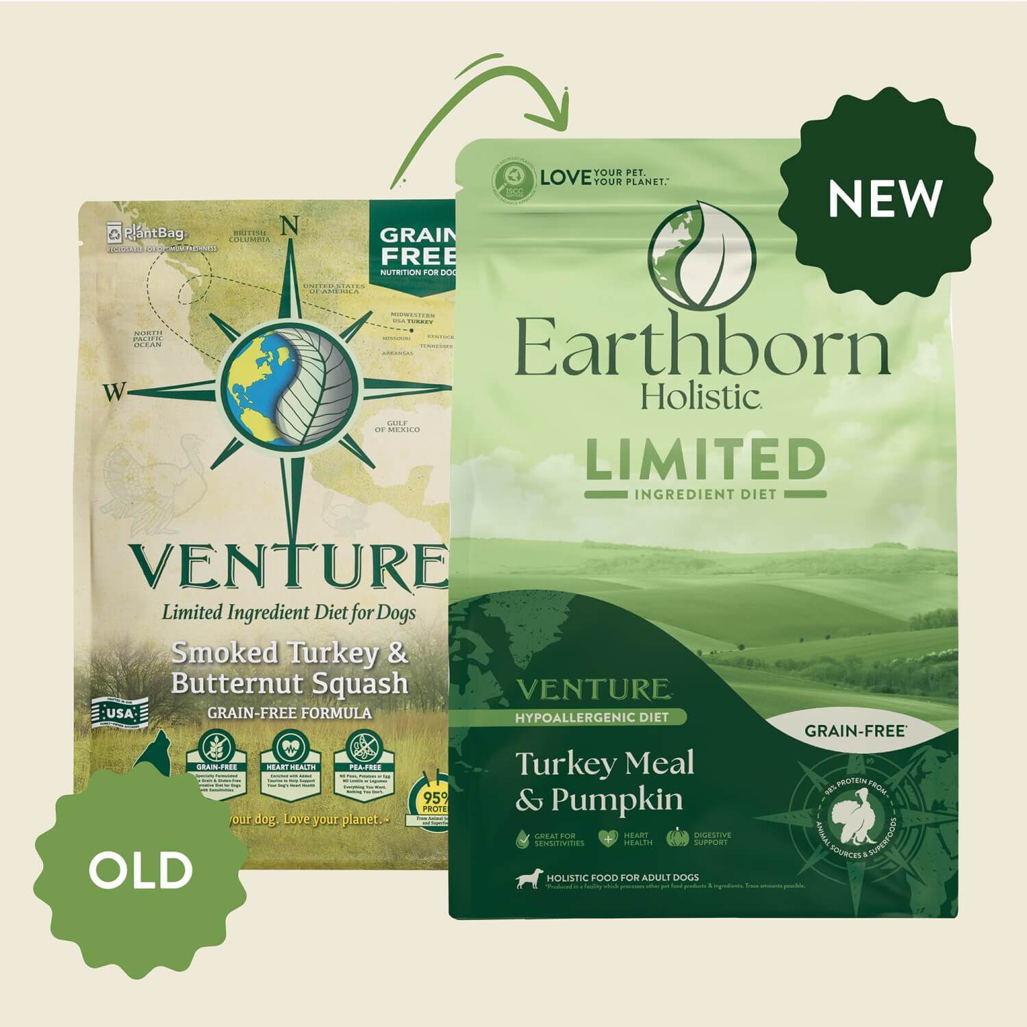 Earthborn Holistic Venture Limited Ingredient Turkey Meal & Pumpkin Grain-Free Dry Dog Food, 25-Lb Bag