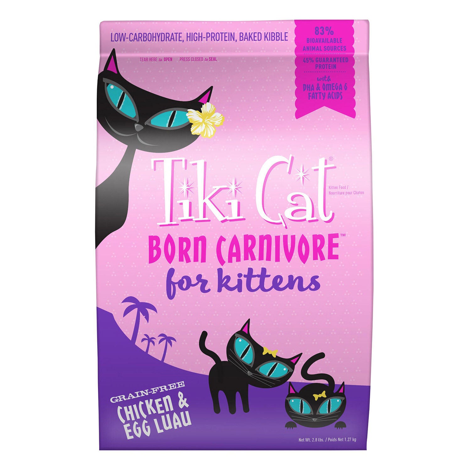 Tiki Cat Born Carnivore Baby Kitten Health Dry Cat Food, Chicken & Egg, 5.6-Lb Bag