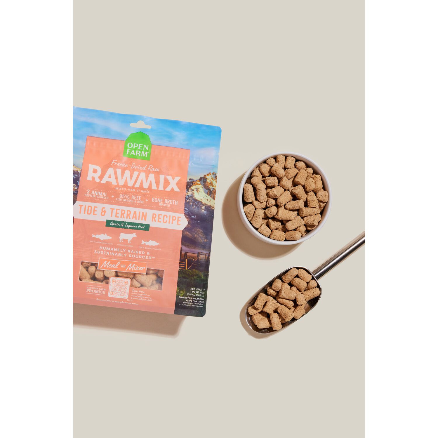 Open Farm Rawmix Tide & Terrain Recipe Freeze-Dried Raw Dog Food & Dog Food Topper, 13.5Oz