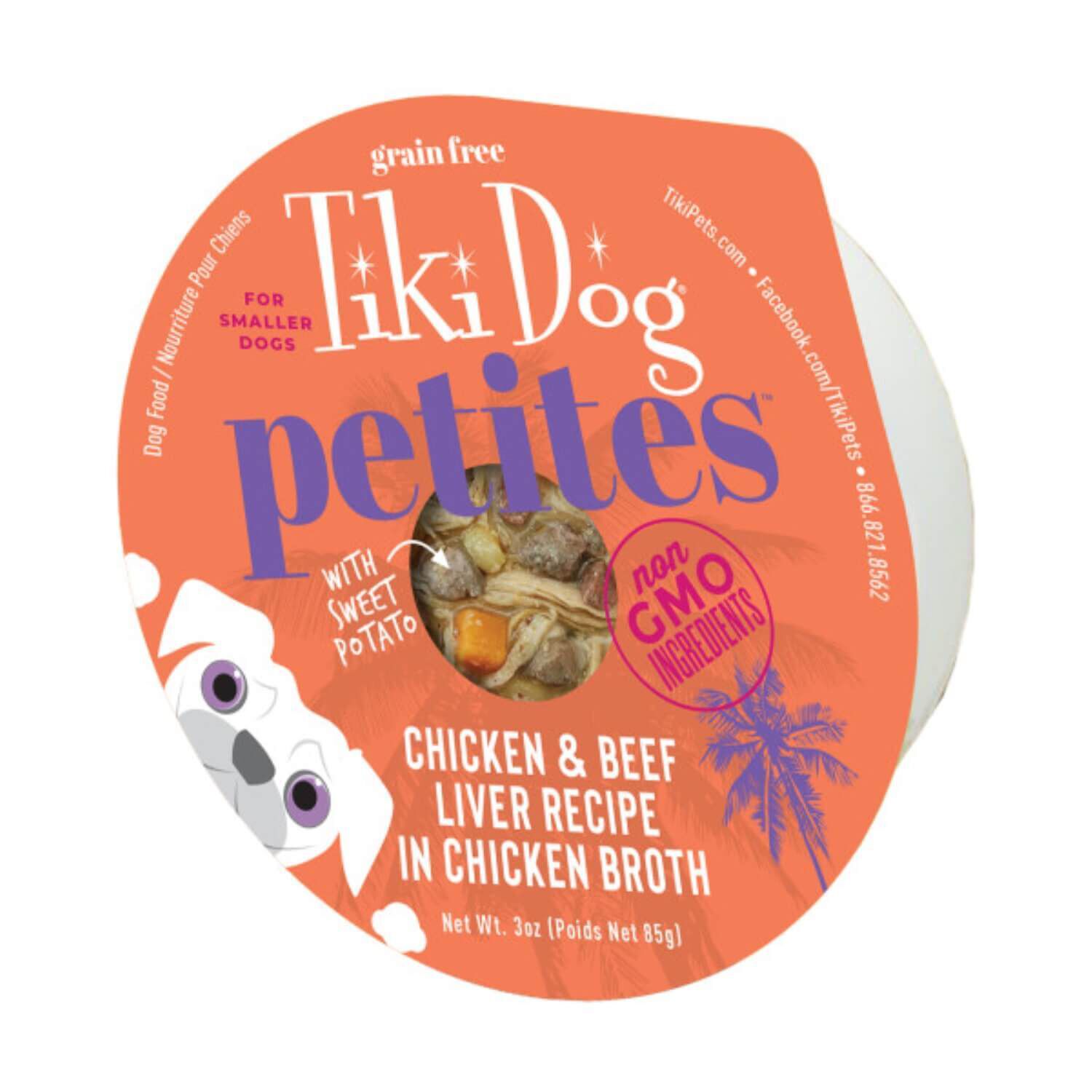 Tiki Dog Aloha Petites Wet Dog Food Chicken Beef 3oz Pet