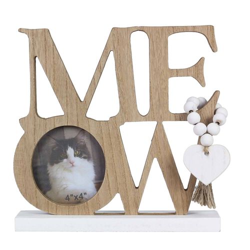 Wood Meow Photo Frame