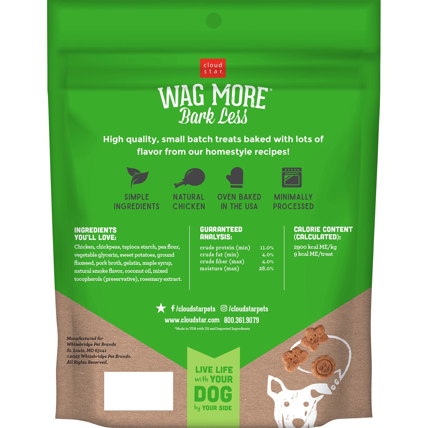 Wag More Bark Less Grain-Free Soft Chews Dog Treats, Chicken & Sweet Potato, 5-Oz