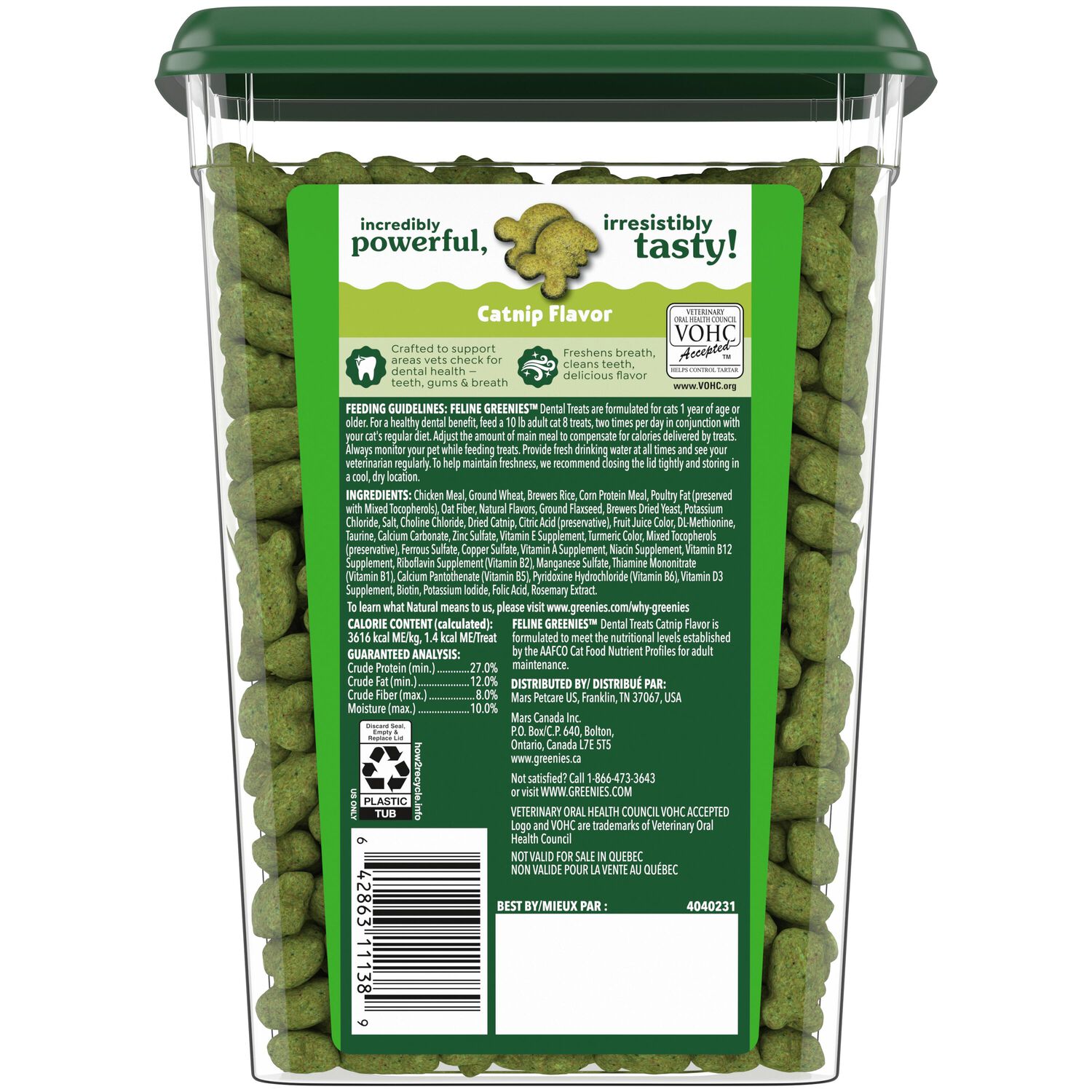 Greenies Feline Natural Crunchy Catnip Flavor Dental Cat Treats, 9.75-Oz