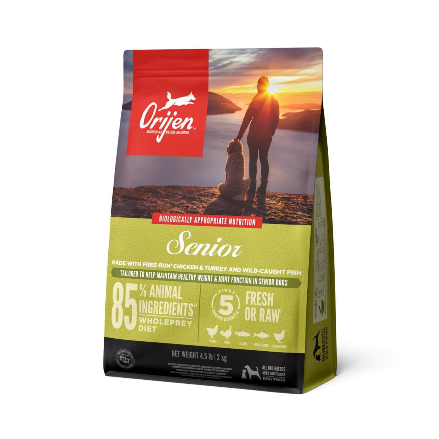 Orijen Fresh & Raw Animal Ingredients High Protein Grain Free Senior Guardian Dry Cat Food