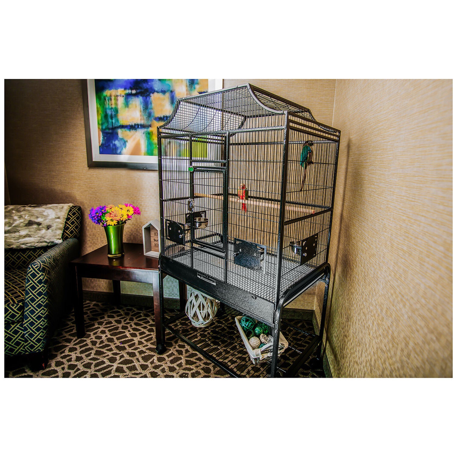 A&E Cage Elegant Flight Bird Cage, Black
