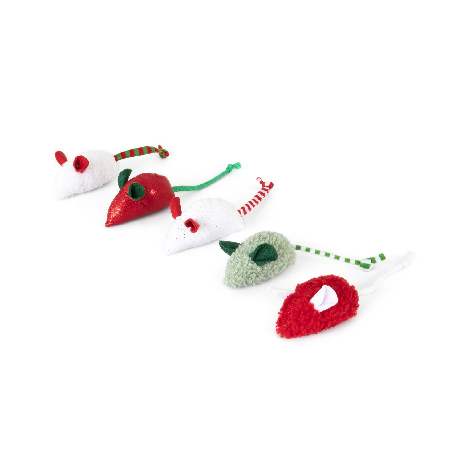 Quirky Kitty Holiday Mice Catnip Filled Plush Cat Toys, 5-Pack
