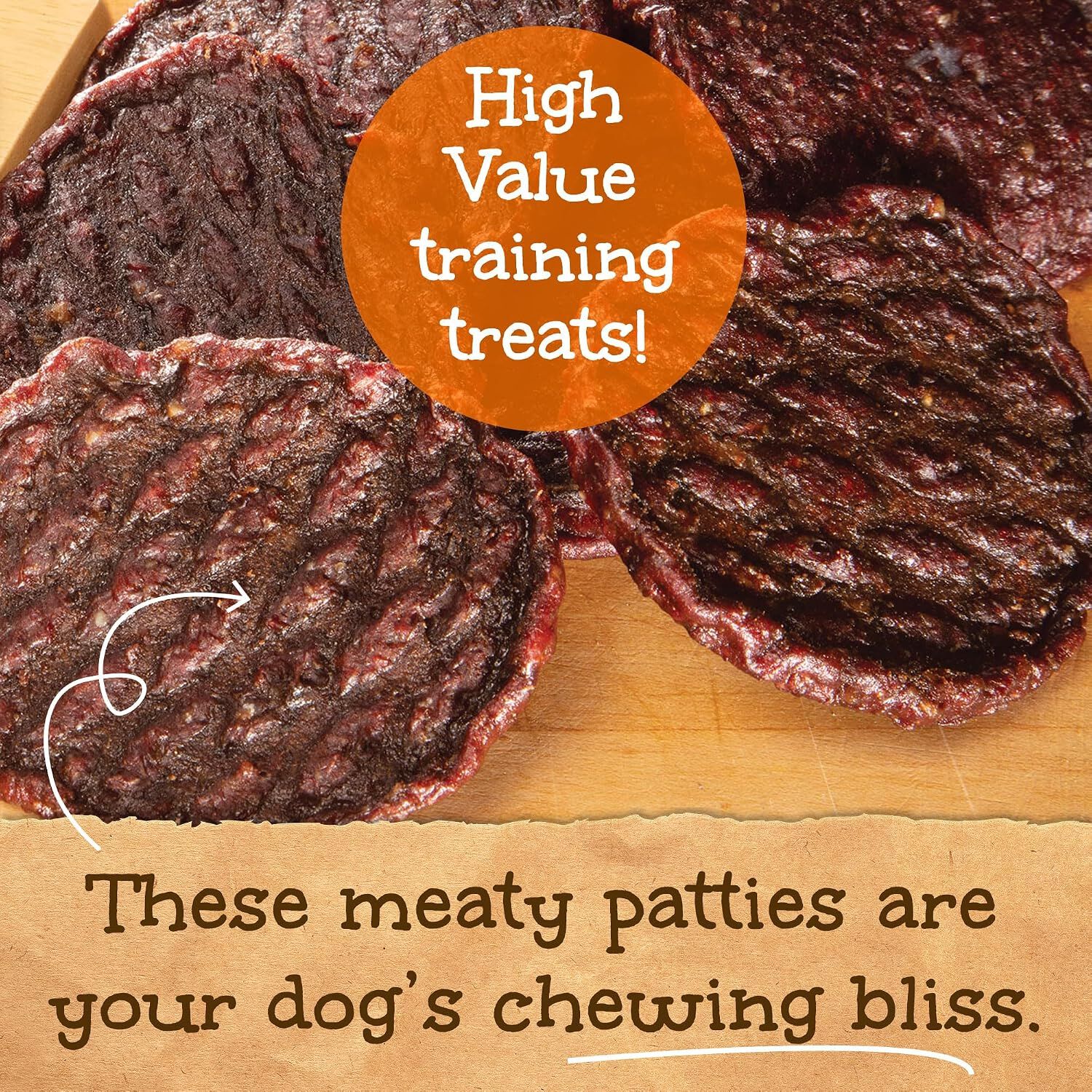 Happy Howie's Beef Burger Crunchy Dog Treat, 2", 1 Each