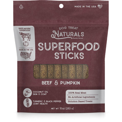 Dog Treat Naturals Beef & Pumpkin Super Foods Stick Dog Treats