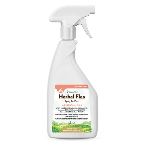 Natur Vet Herbal Flea Repellent Spray With Essential Oils For Dogs & Cats