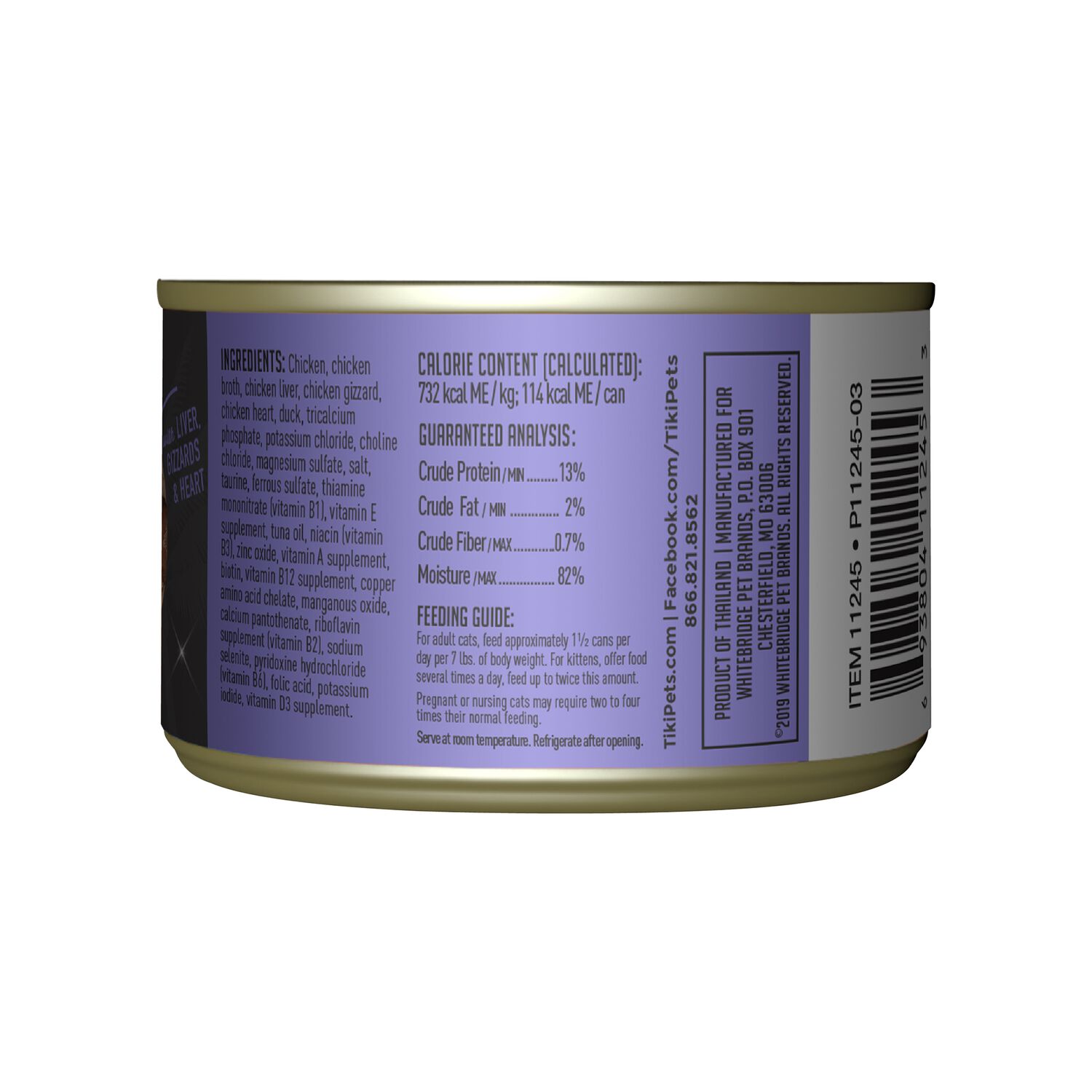 Tiki Cat After Dark Whole Foods Wet Cat Food, Chicken & Duck, 5.5-Oz Can