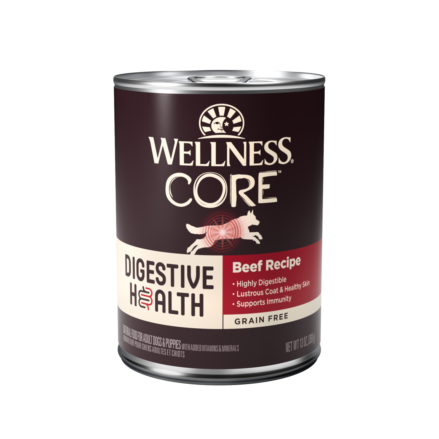 Wellness Core Digestive Health Beef Grain Free Wet Dog Food, 13oz 13oz