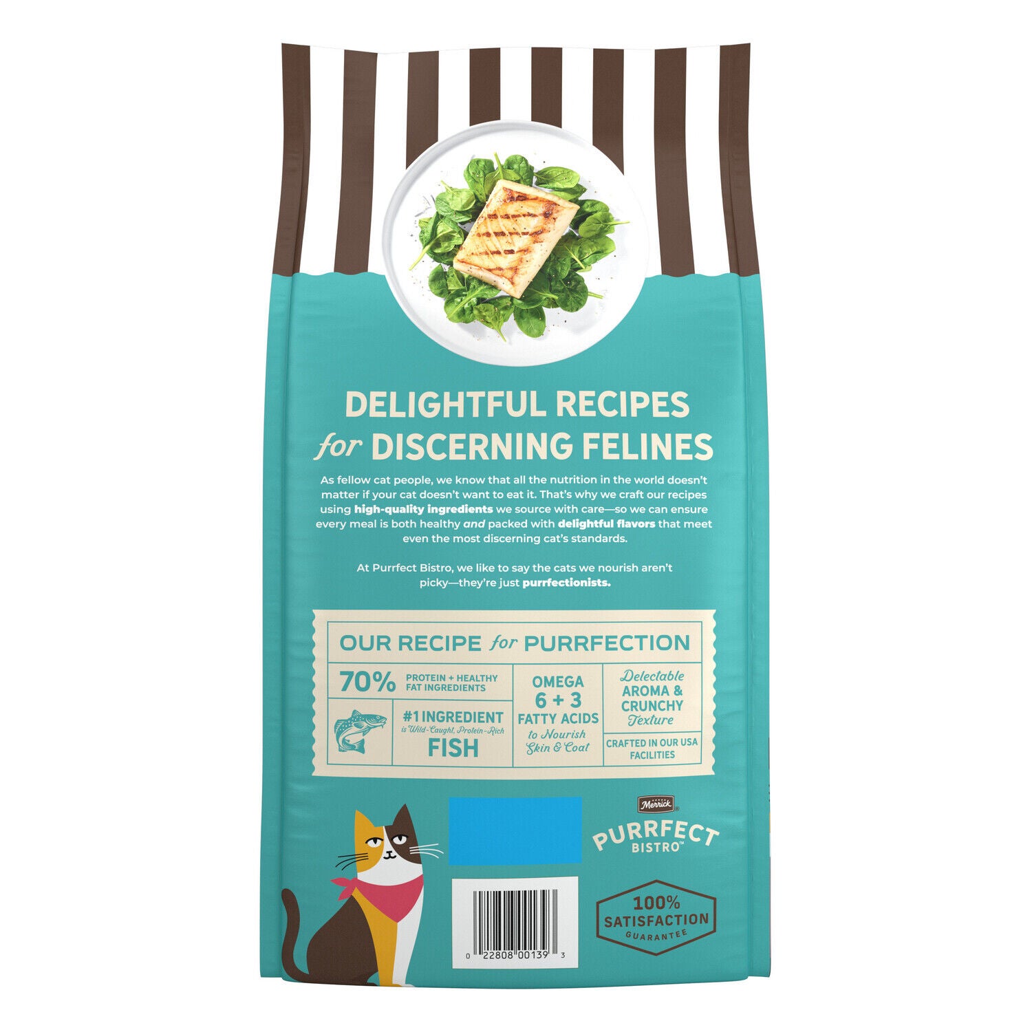 Merrick Purrfect Bistro Grain Free Wild-Caught Ocean Whitefish And Spinach Recipe Adult Dry Cat Food, 4 Lb.