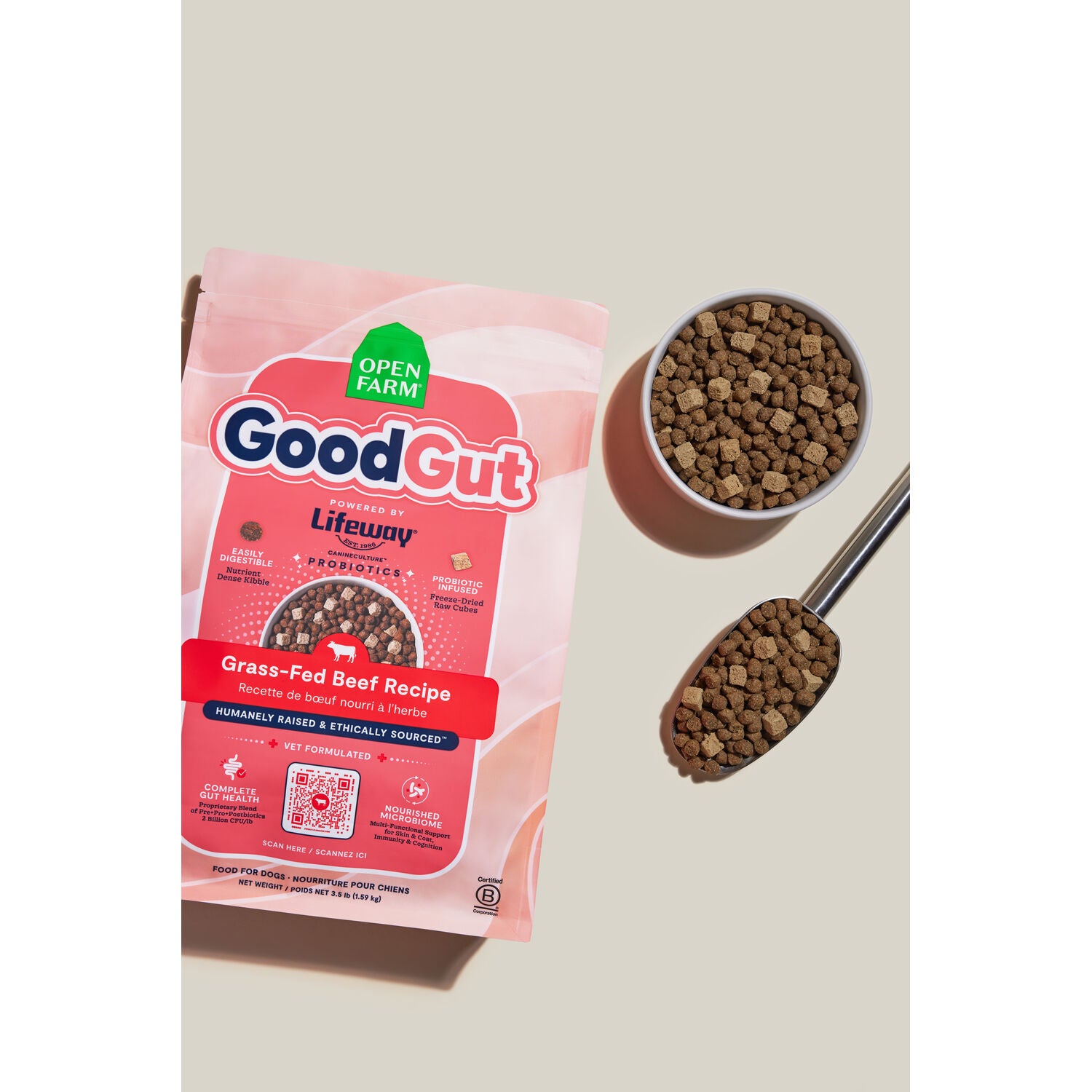 Open Farm Goodgut Grass-Fed Beef Dry Dog Food Recipe, 3.5-Lb.