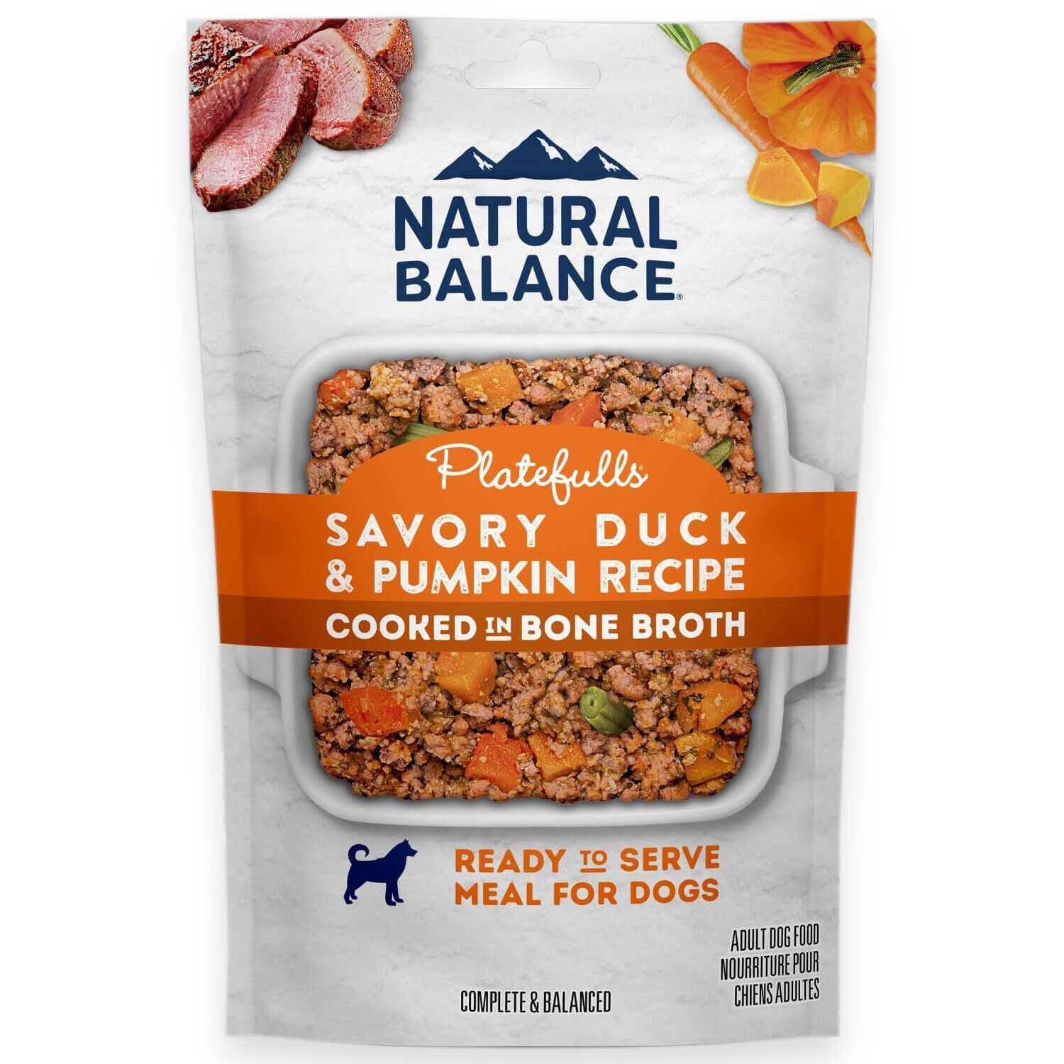 Natural Balance Original Ultra Platefulls Savory Duck & Pumpkin Recipe Wet Dog Food, 9-Oz