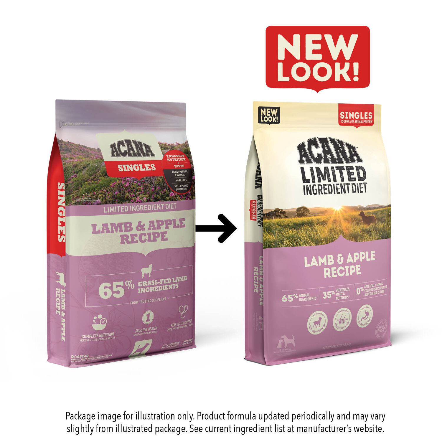 Acana Singles Limited Ingredient Diet Lamb & Apple Recipe Grain Free Dry Dog Food, 22.5-Lb Bag