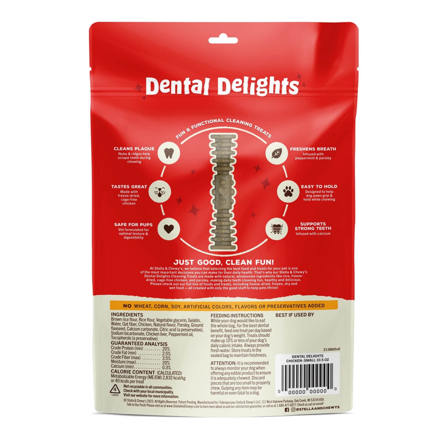 Stella & Chewy's Dental Delights Dog Treats, Small, 21 Count