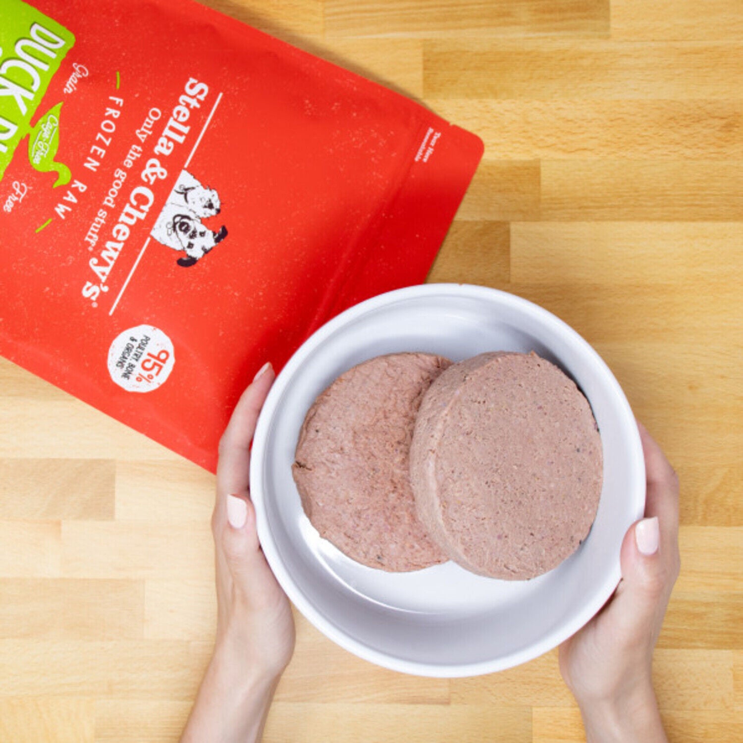 Stella & Chewy's Raw Dinner Patties Frozen Dog Food, Duck Duck Goose
