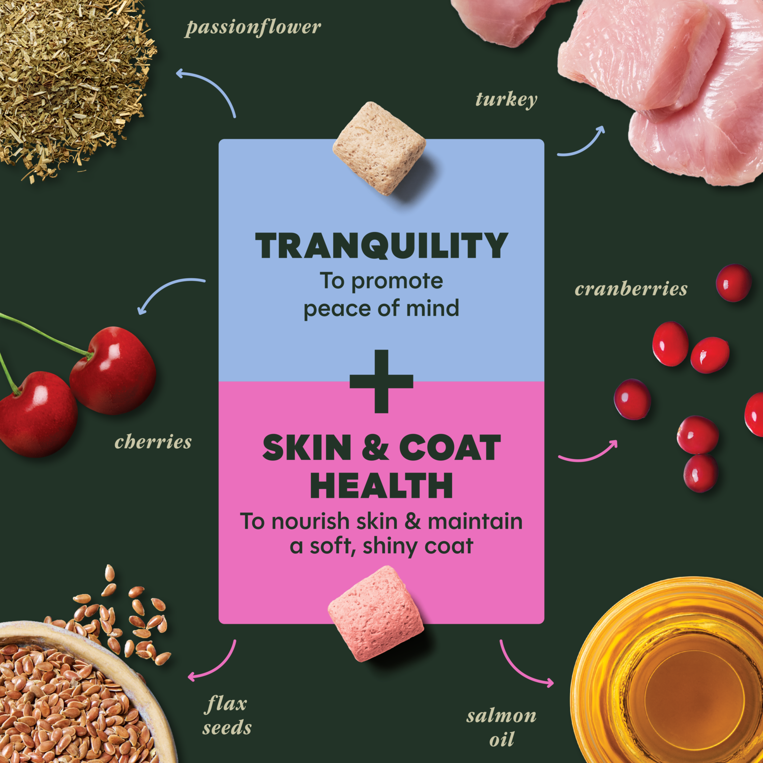 Instinct Duos Snuggle Booster 2:1 Tranquility + Skin & Coat Health  Freeze-Dried Dog Treats, 4-Oz