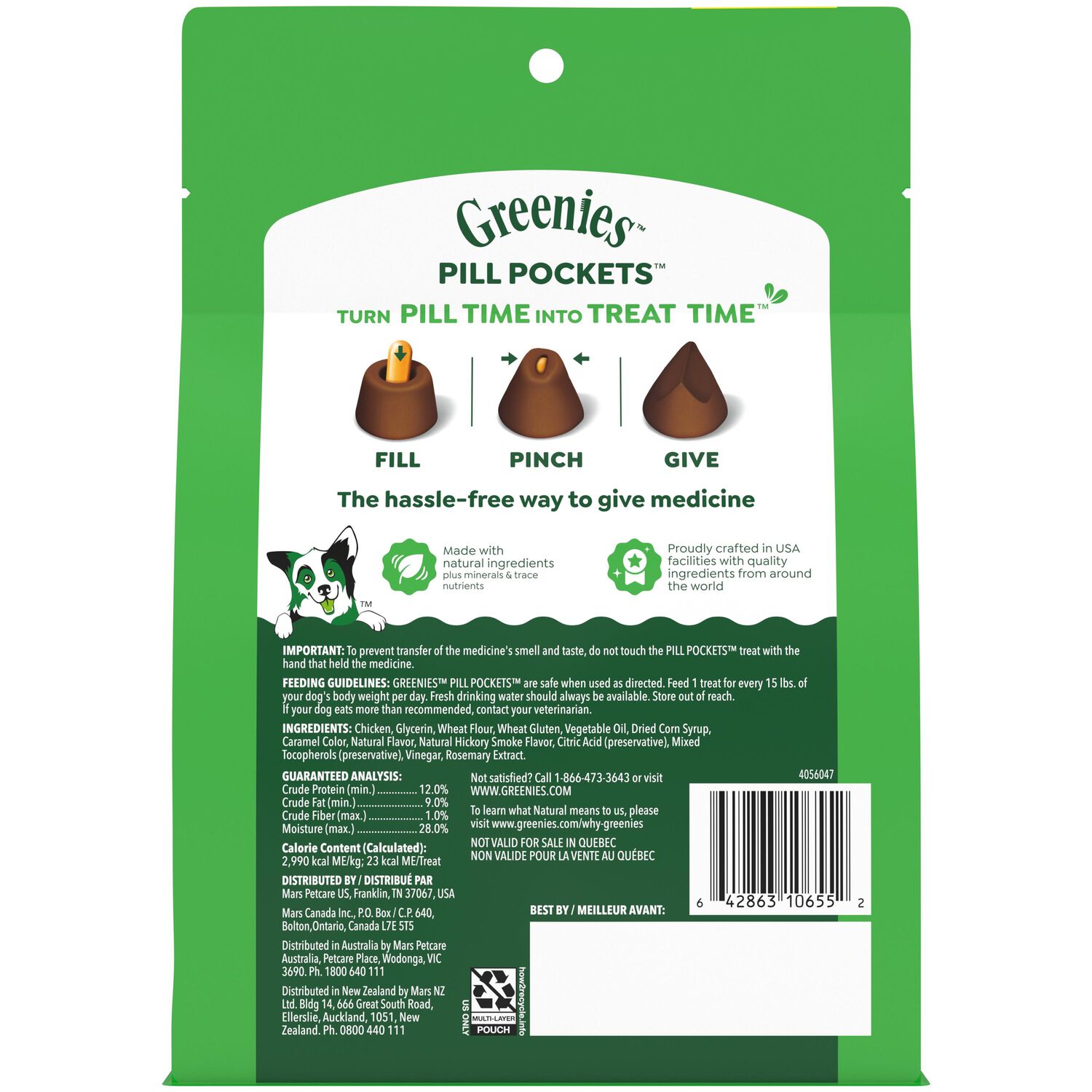 Greenies Large Capsules Pill Pockets Hickory Smoke Flavor Dog Treats, 60 Count