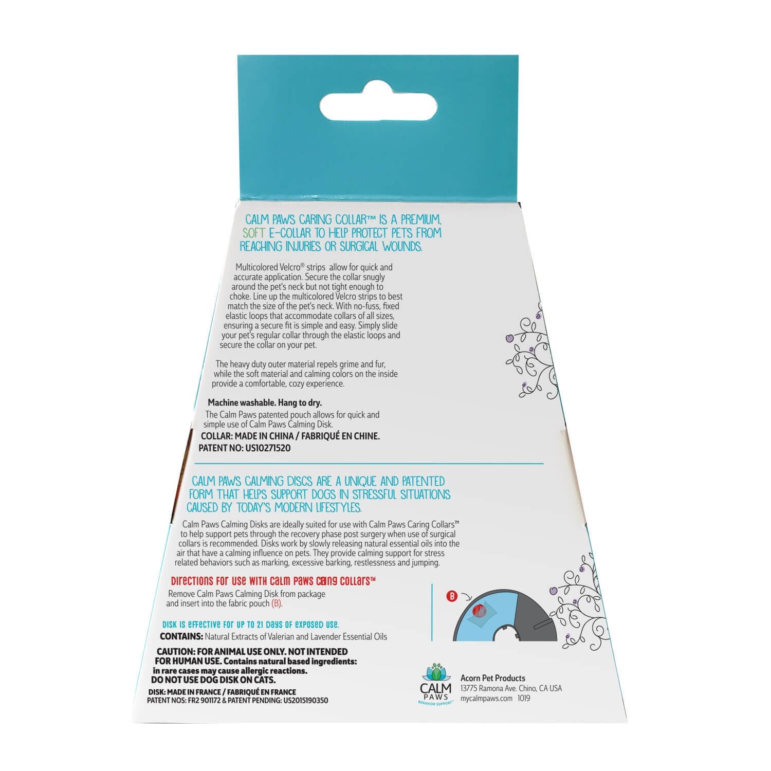 Calm Paws Dog Caring Collar With Calming Disk For X-Small Dogs