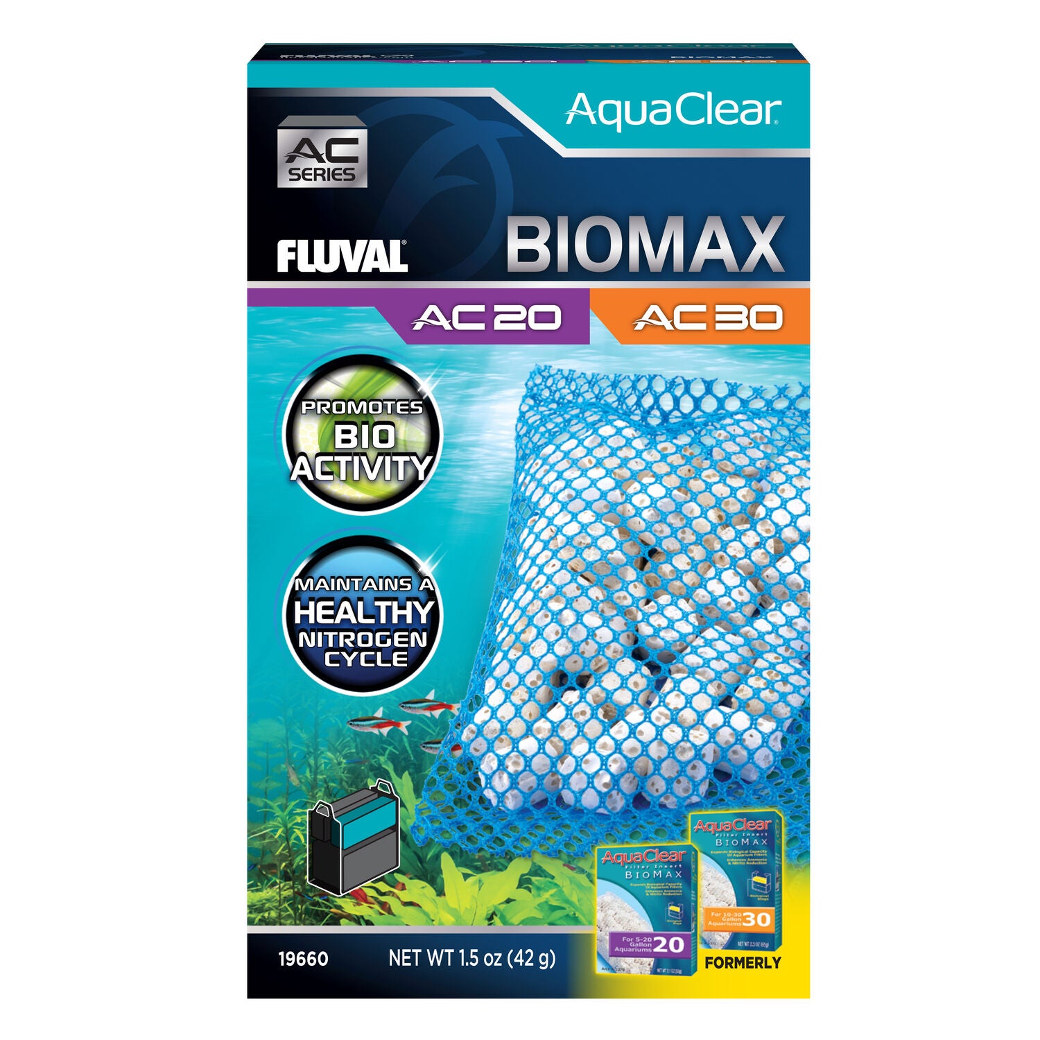 Fluval Aquaclear 20/30 Biomax Insert Filter Media For Aquariums, 3 Pack