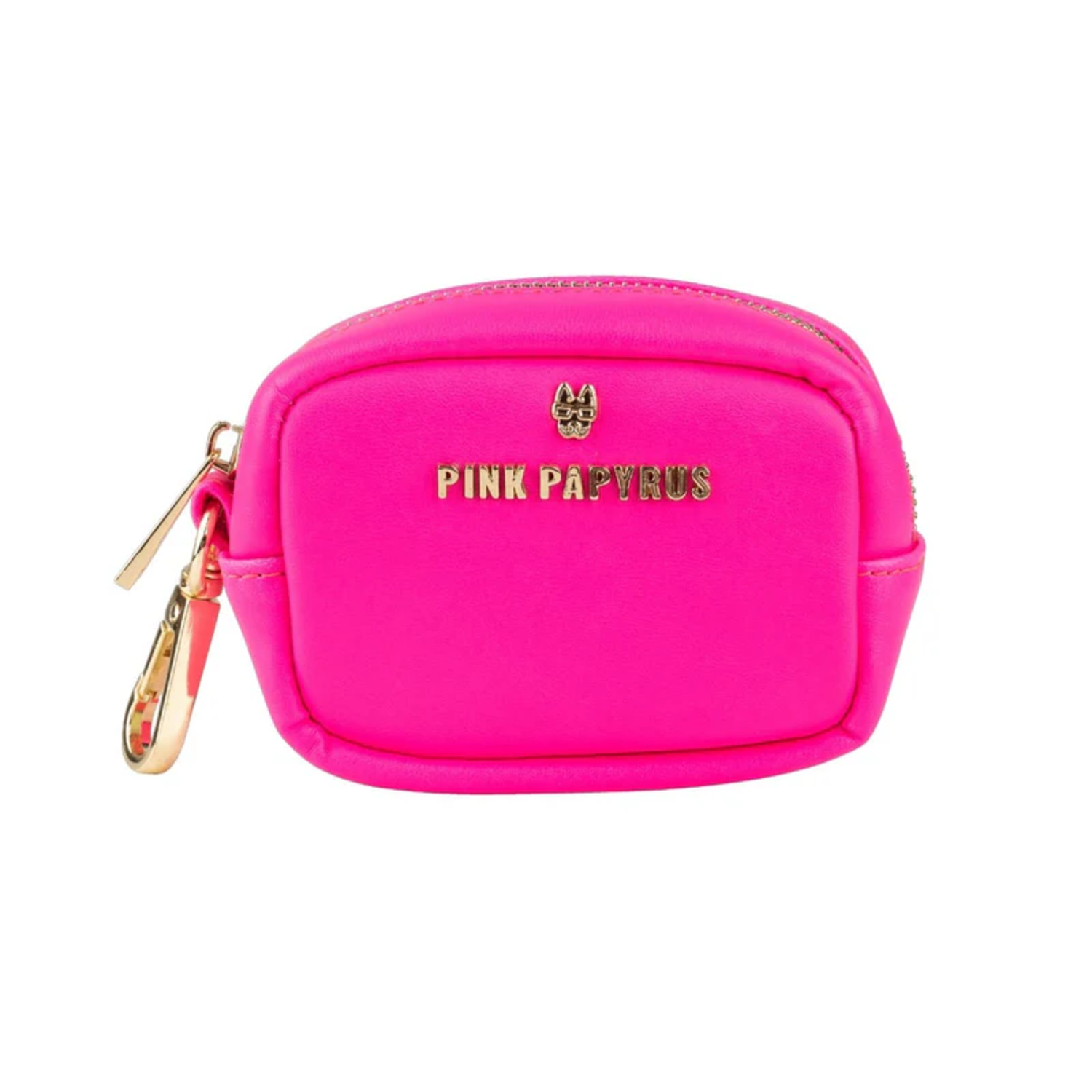 Pink Papyrus Cleo Dog Poop Bag Holder & Treat Pouch Leash Accessory, Pink
