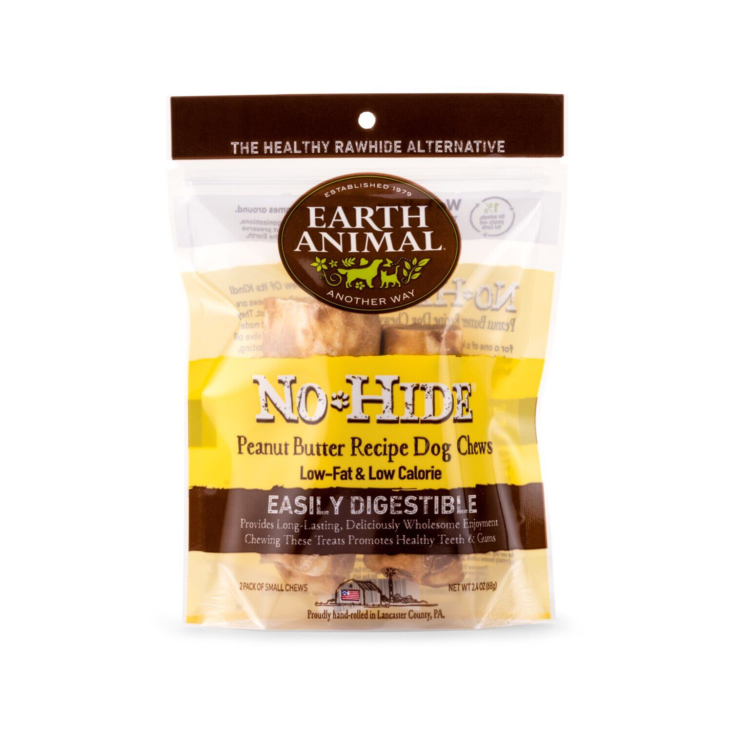 No Hide Peanut Butter Natural Rawhide Alternative Dog Chews 2 Pack