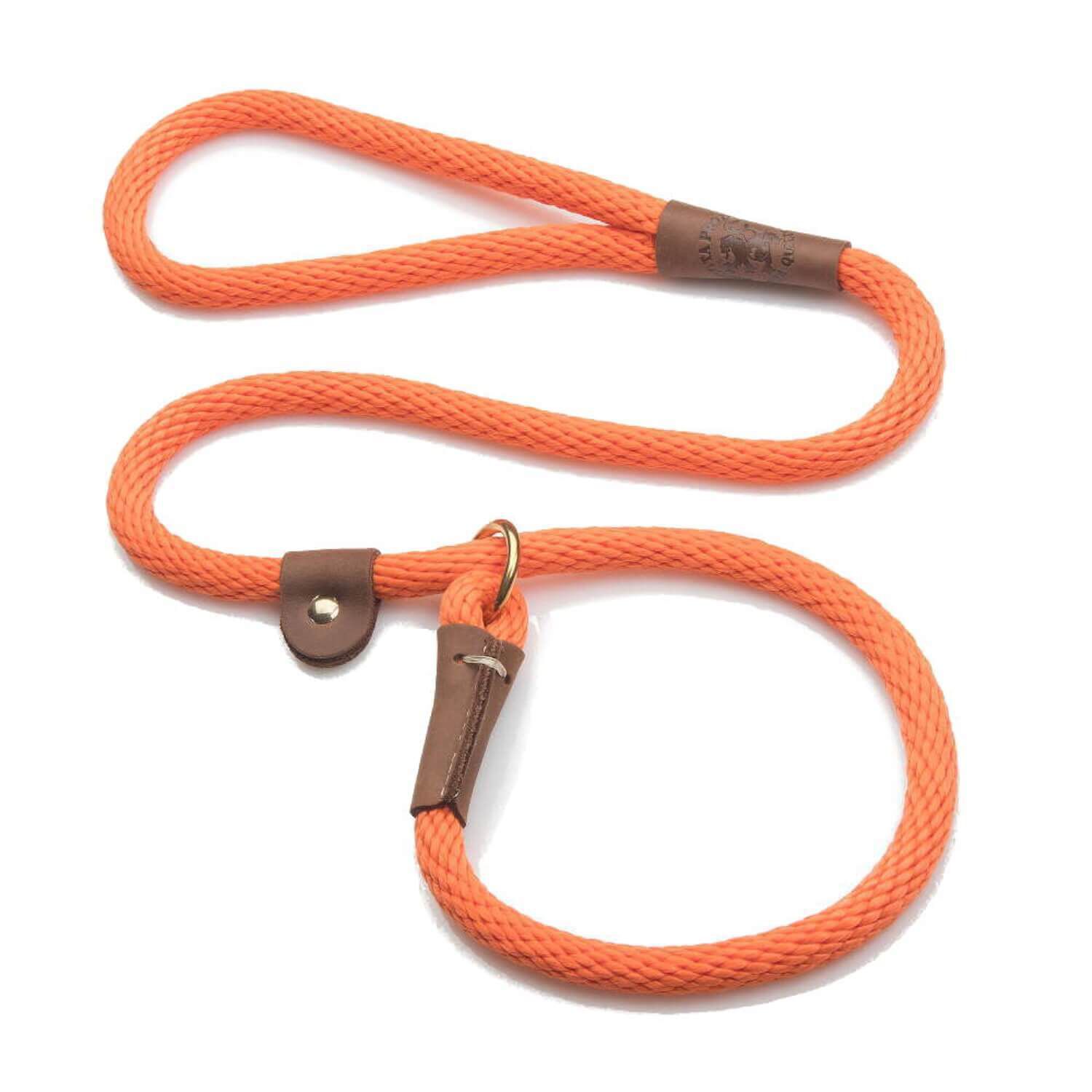 Mendota Pet Slip Neck Dog Leash 1/2"X6' - Orange