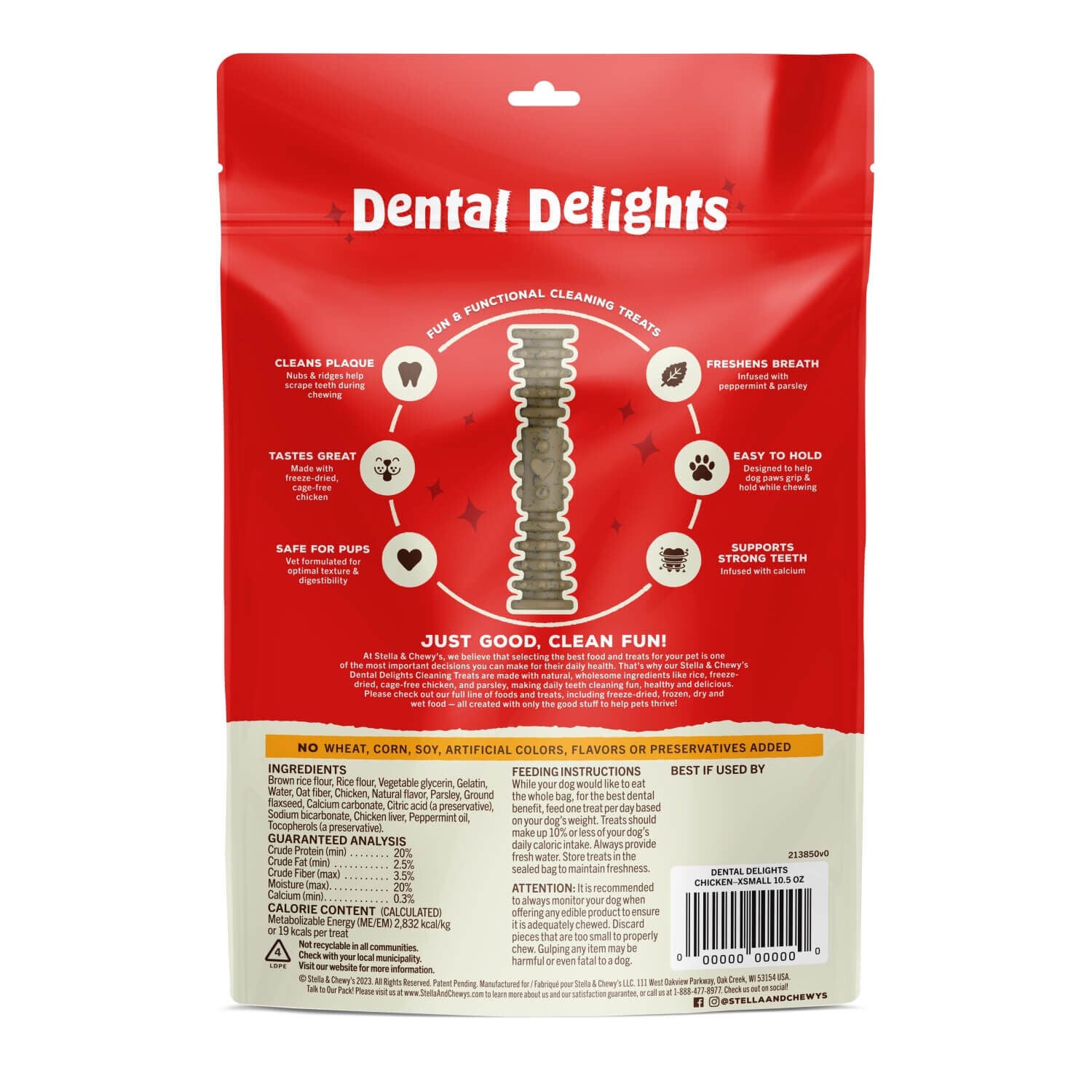 Stella & Chewy's Dental Delights Dog Treats, Extra Small, 44 Count