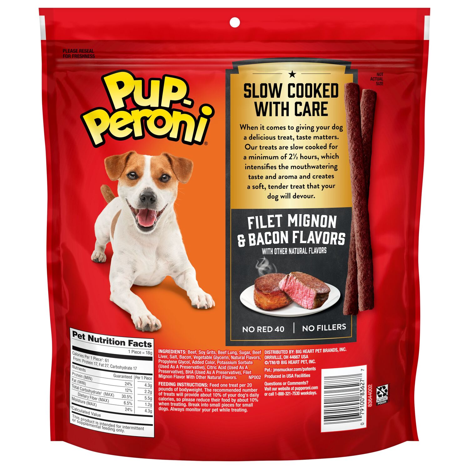 Pup-Peroni Filet Mignon & Bacon Flavor Soft & Chewy Dog Treats, 22.5-Oz Bag