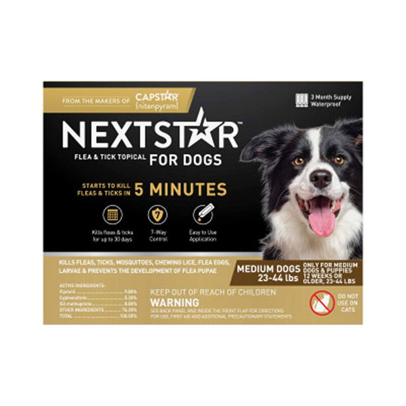 Nextstar Waterproof Topical Flea & Tick Preventative Treatment For Dogs 23 44 Lbs, 3 Doses