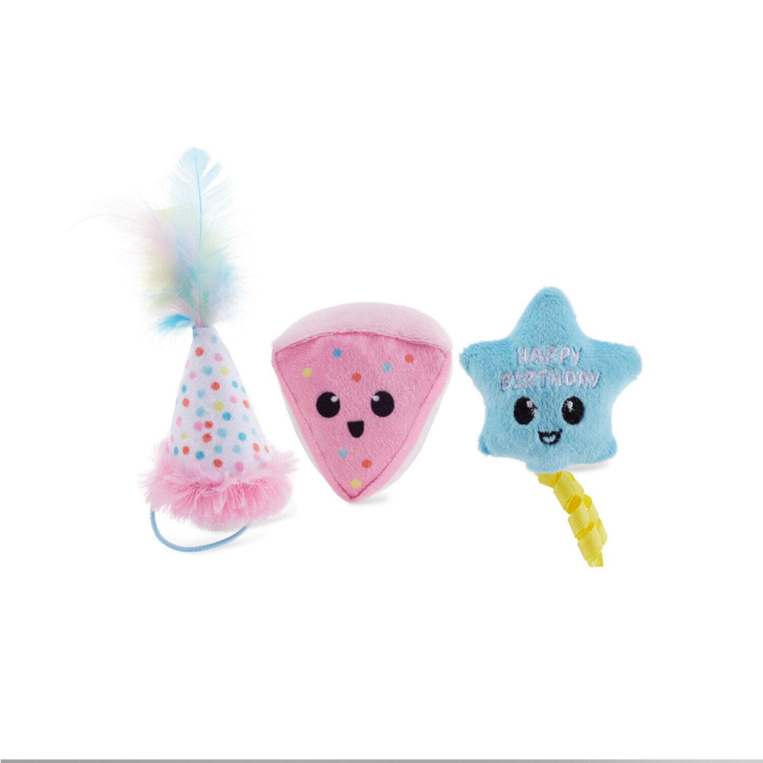 Petstages Happy Purrthday Catnip Filled Plush Cat Toys - Multipack