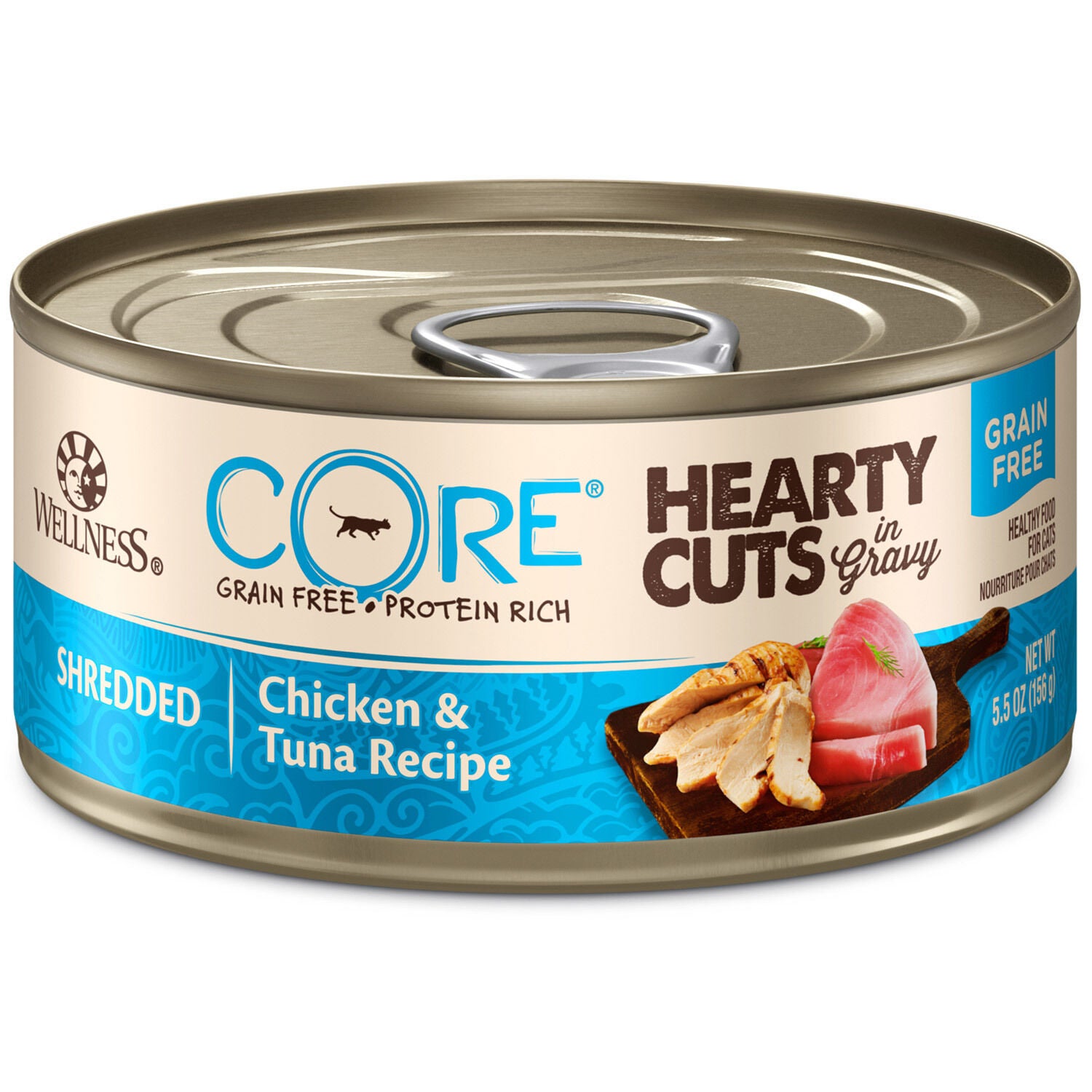 Core Hearty Cuts Chicken Tuna Recipe Cat Food 5.5oz Pet