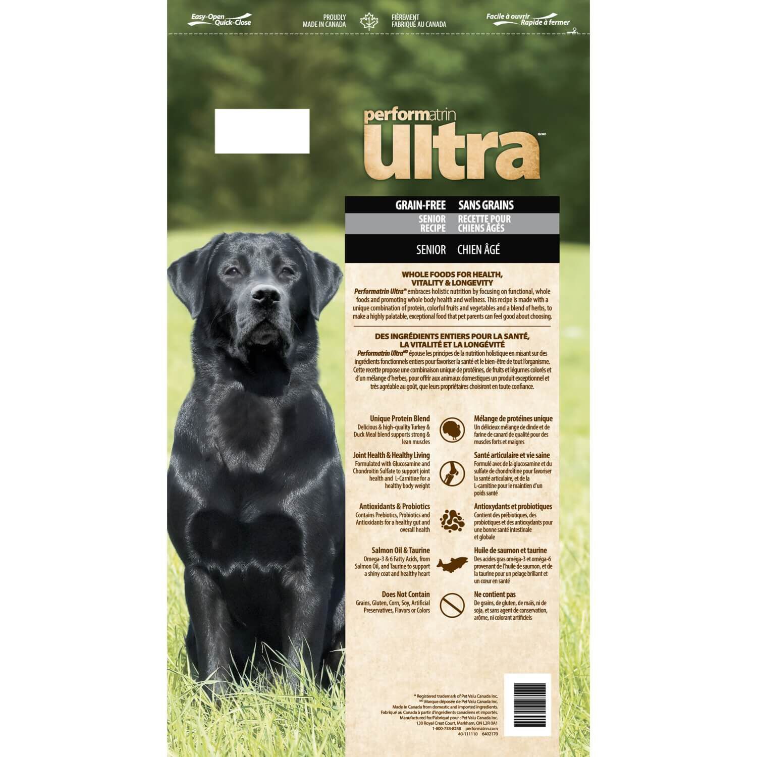 Performatrin Ultra Grain Free Senior Formula Dry Dog Food 24lb Pet
