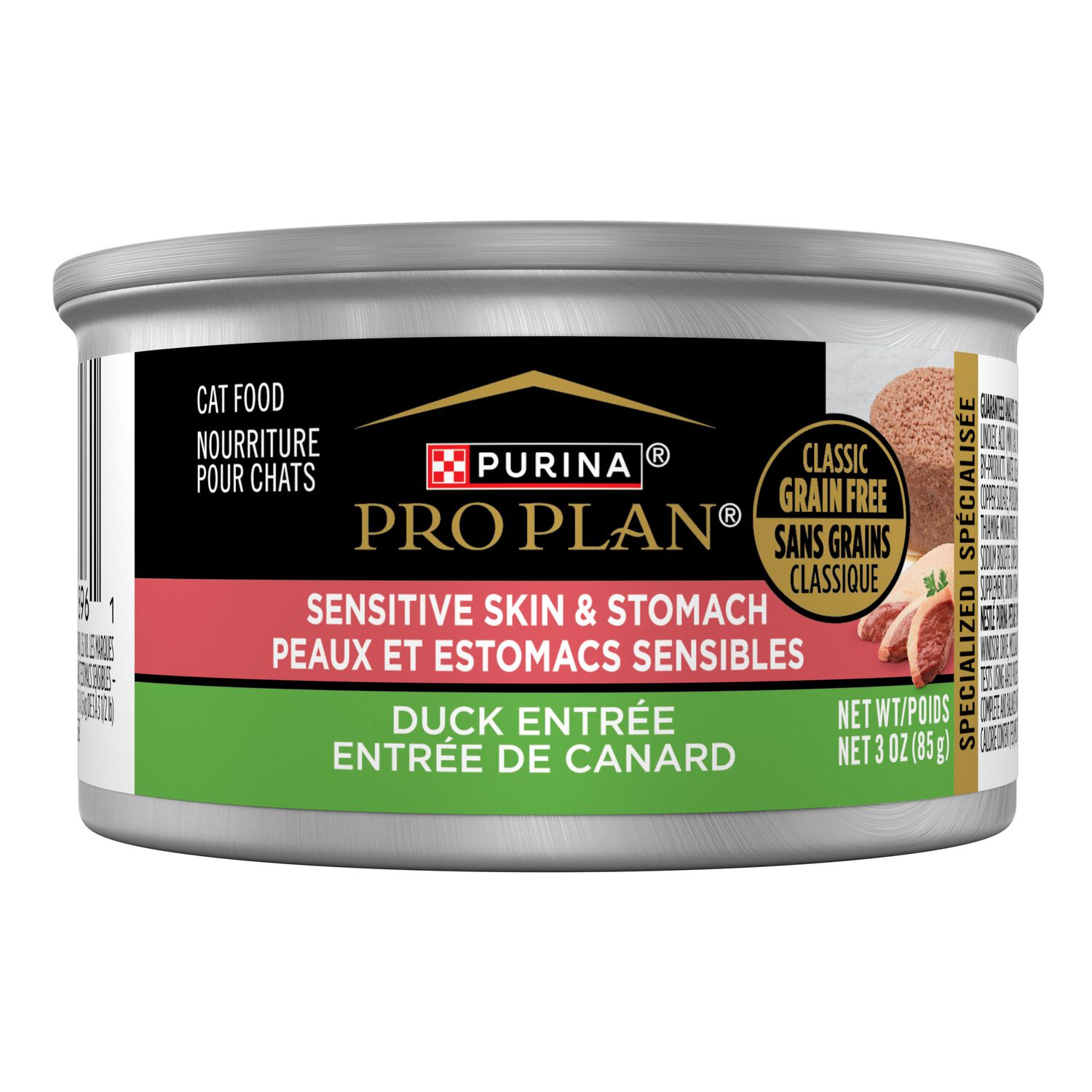 Purina Pro Plan Sensitive Skin And Stomach Duck Pate Wet Cat Food, 3-Oz - 24 Pack