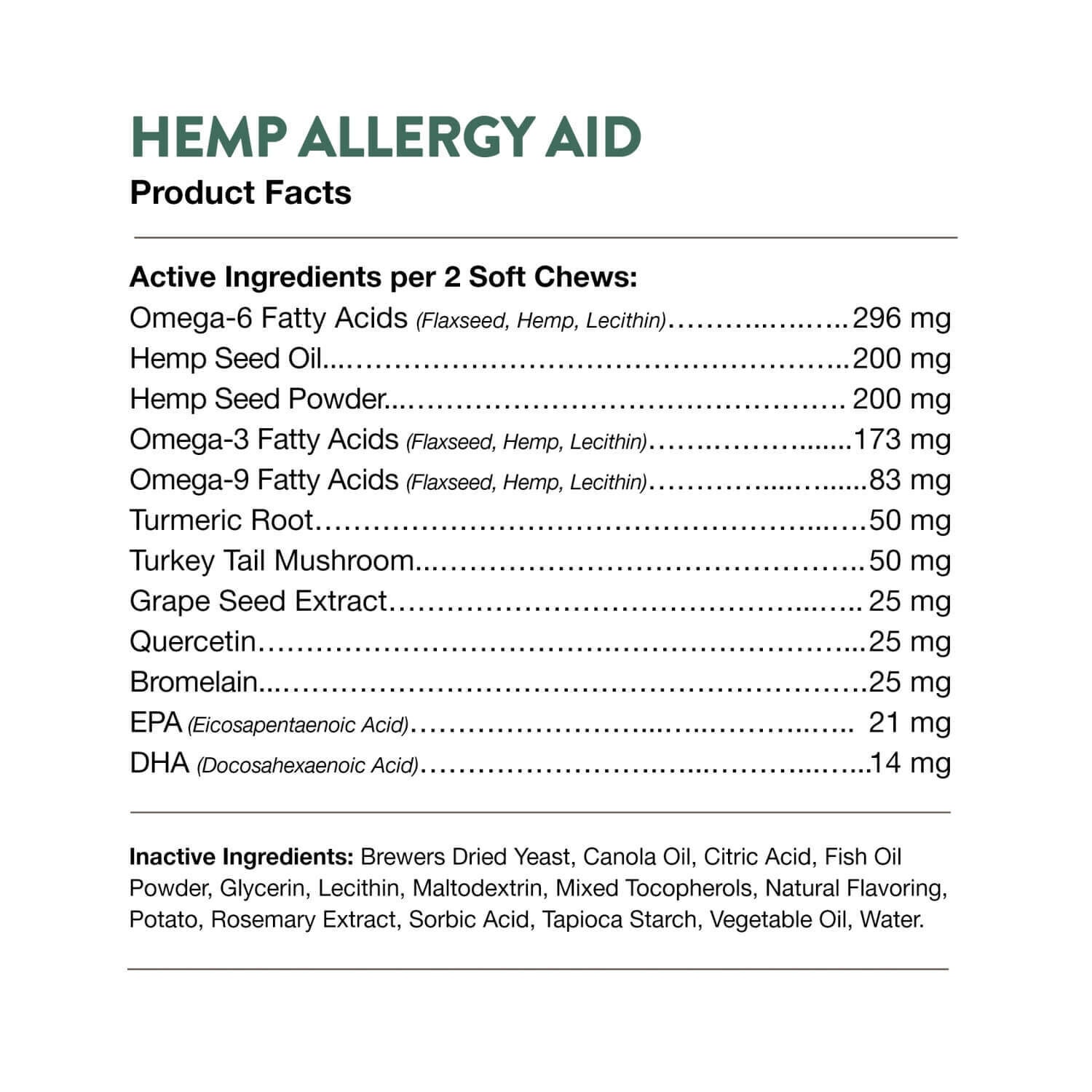 Naturvet Hemp Allergy Aid Soft Chews For Dogs