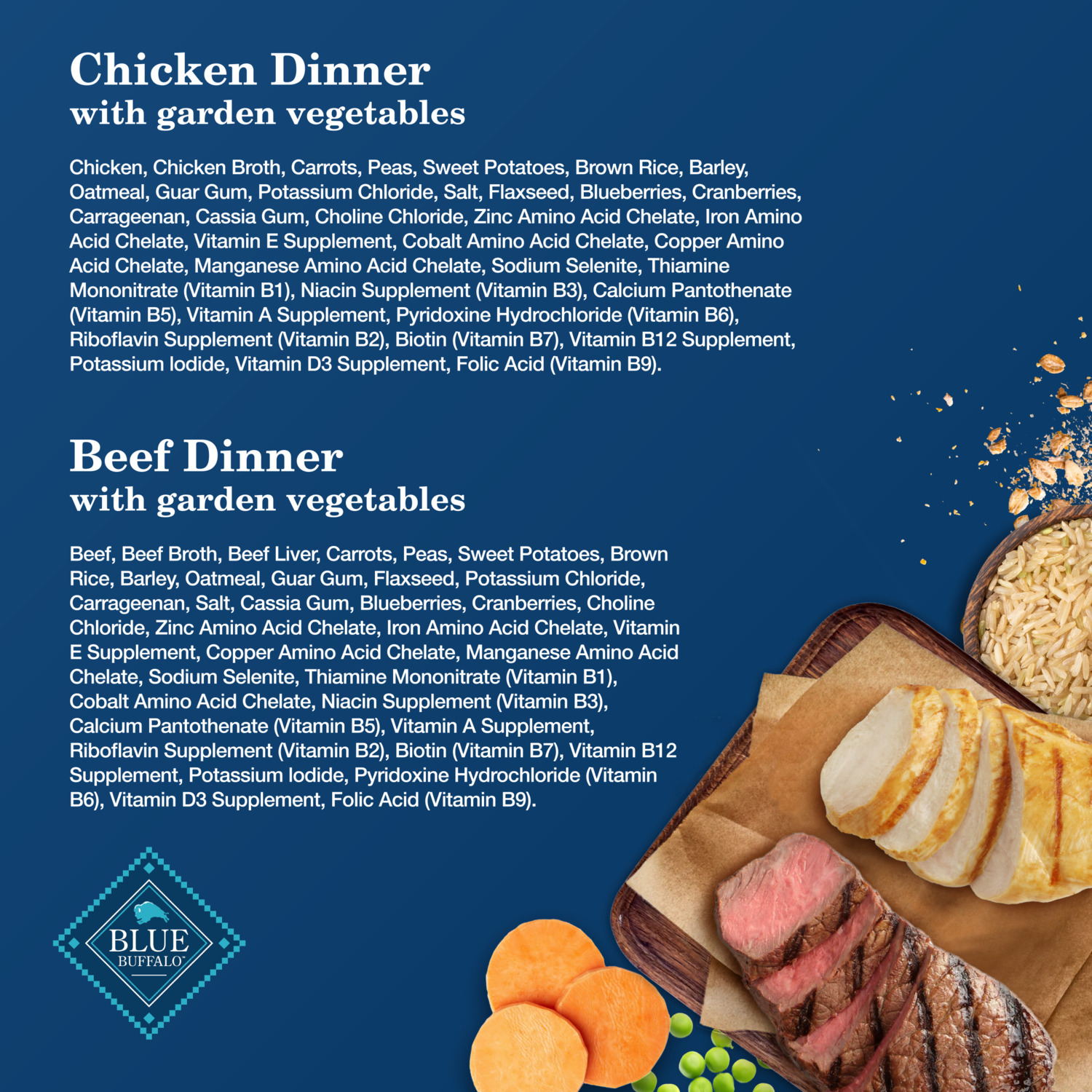 Blue Buffalo Homestyle Recipe Chicken & Beef Pate Wet Dog Food, Variety Pack - 12.5 Oz - Pack Of 6
