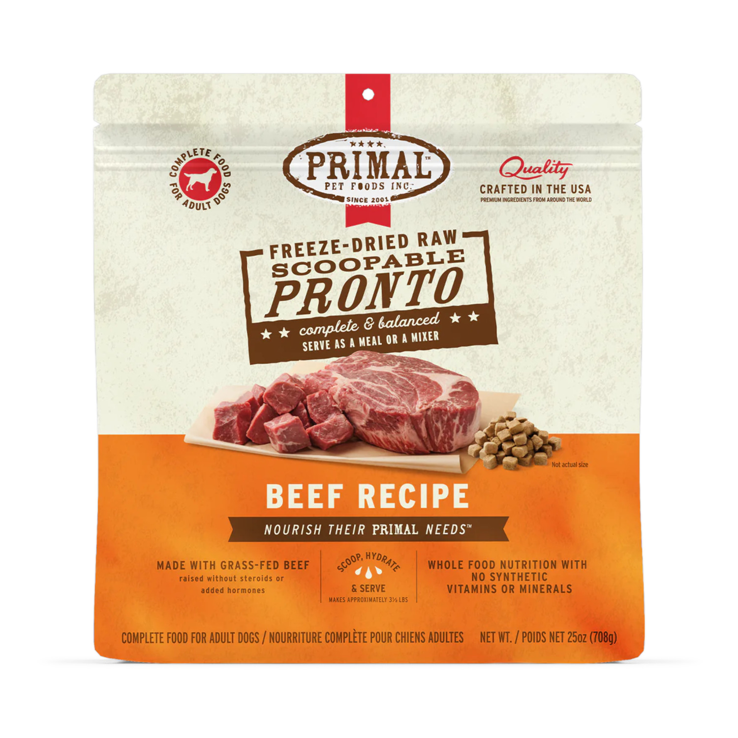 Primal Pronto Freeze-Dried Raw Beef Recipe Freeze-Dried Dog Food