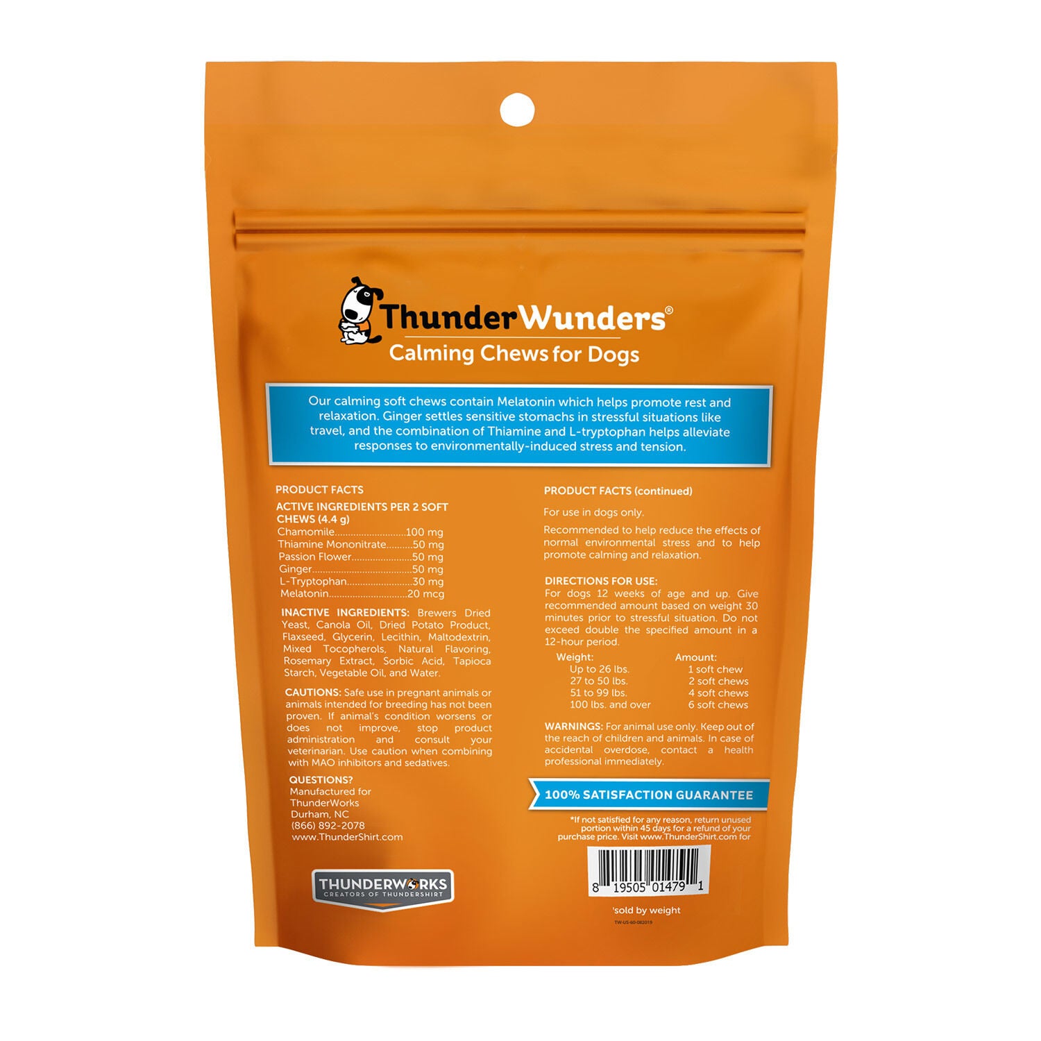 Thunderwunders Melatonin Calming Dog Chews