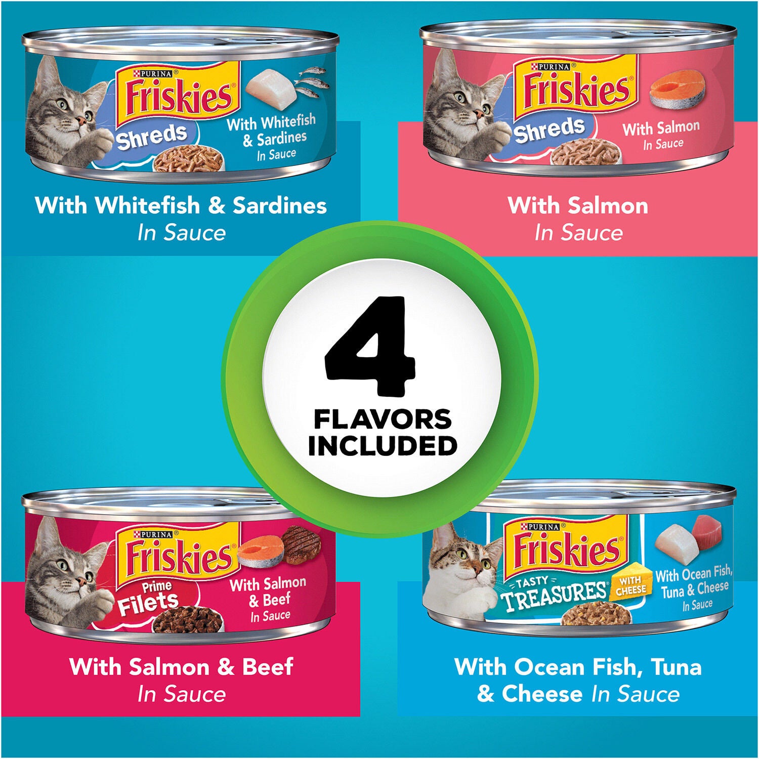 Friskies Fish-A-Licious Wet Cat Food Variety Pack Of 32 5.5 Oz Cans