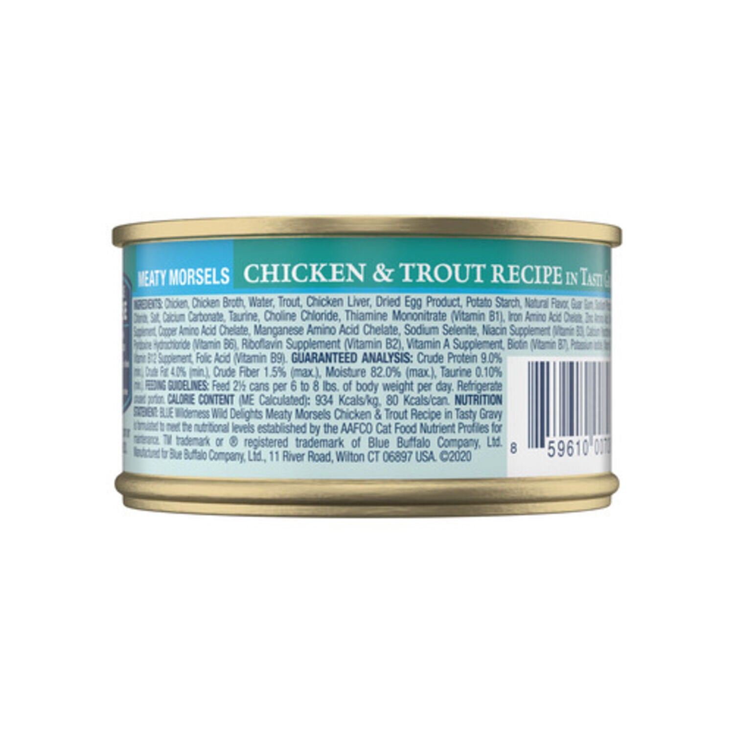 Blue Buffalo Wilderness Wild Delights Adult Wet Cat Food, Chicken & Trout Meaty Morsels, 3-Oz