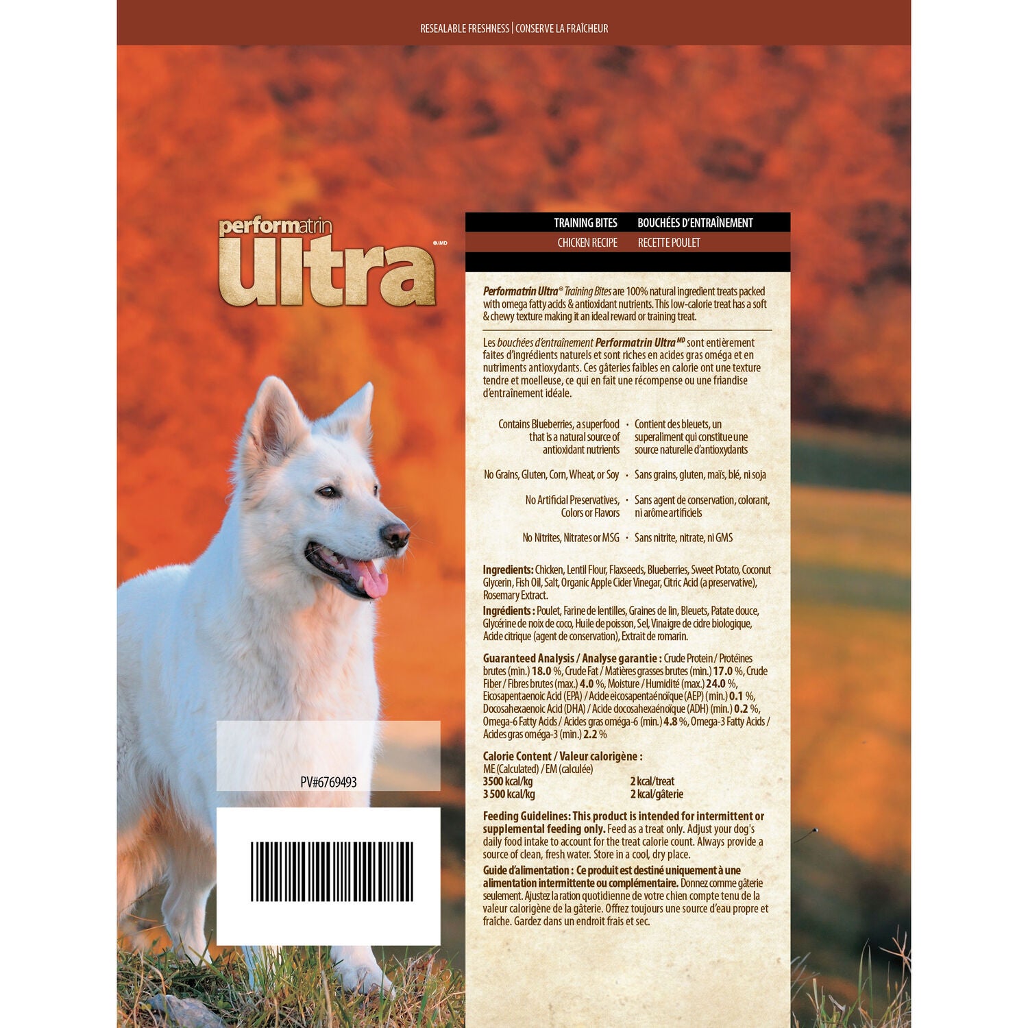 Performatrin Ultra&nbsp;Training Bites Grain-Free Dog Treats, Chicken Recipe, 6-Oz